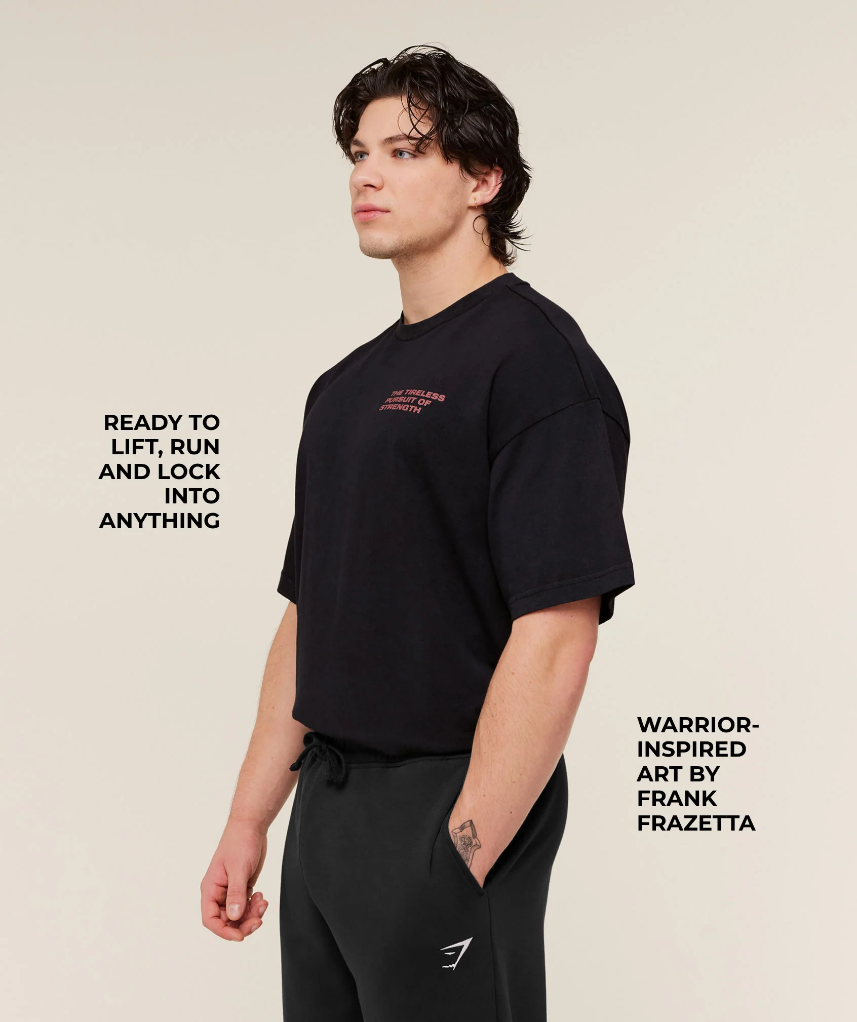 Gymshark Power x Frazetta Graphic T-Shirt - Black/Rust Red - Image 3