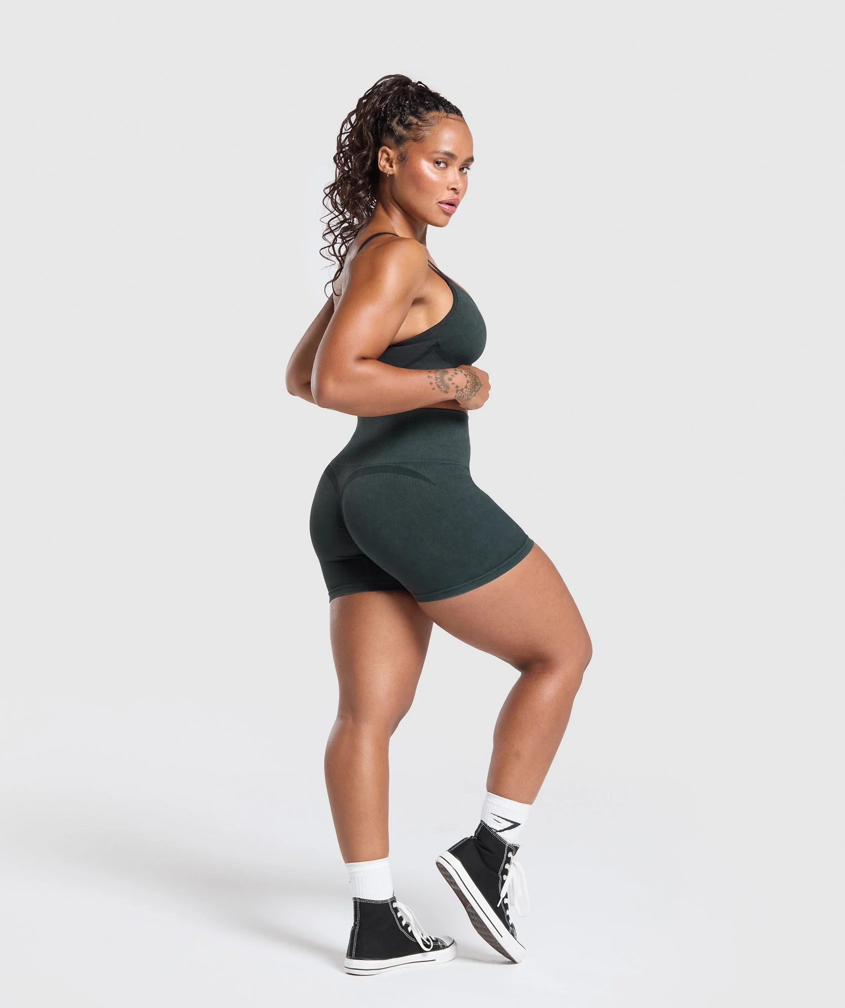 Gymshark Gains Seamless Washed Shorts - Black - Image 4
