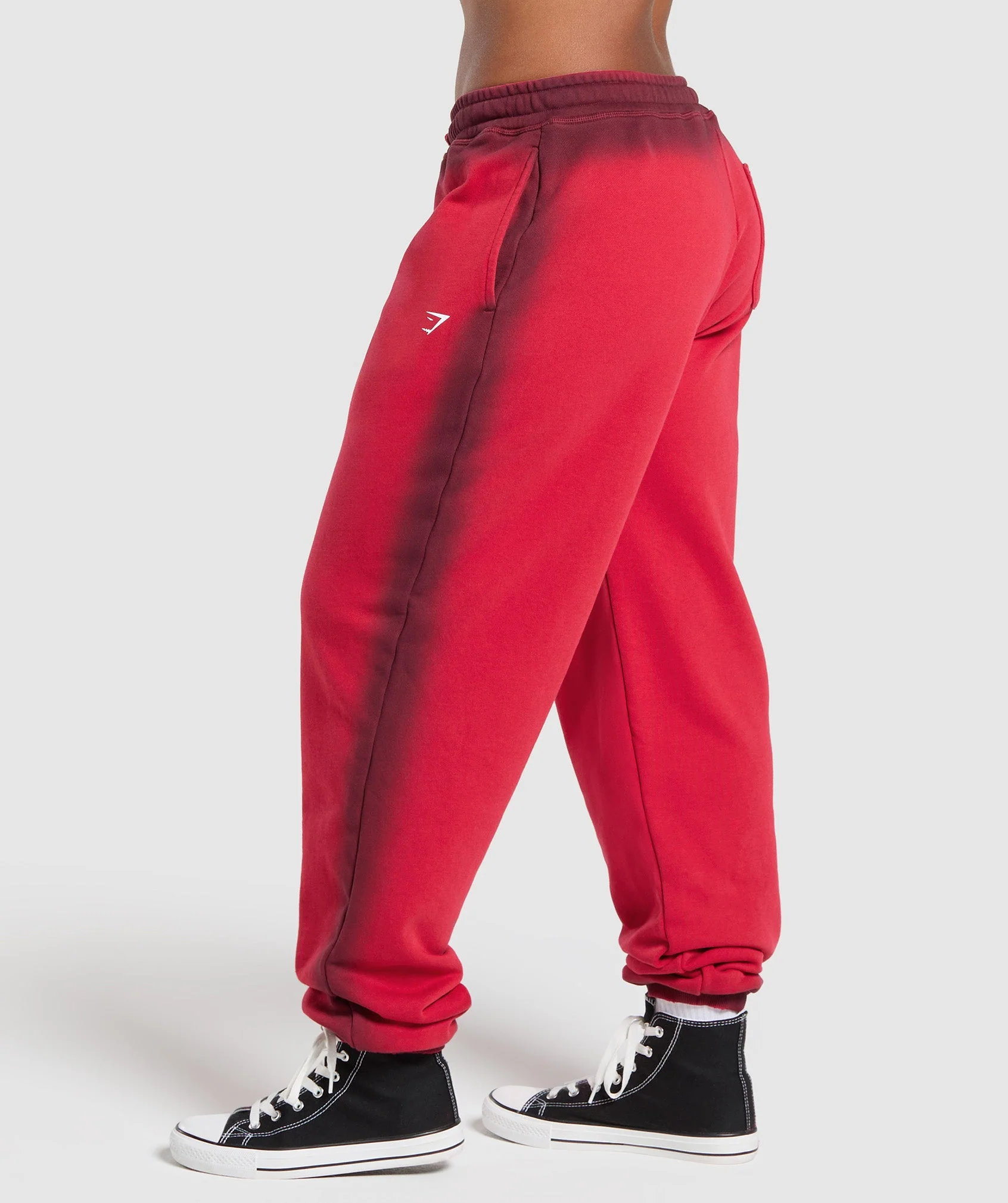 Gymshark Gains Washed Loopback Joggers - Red - Image 3