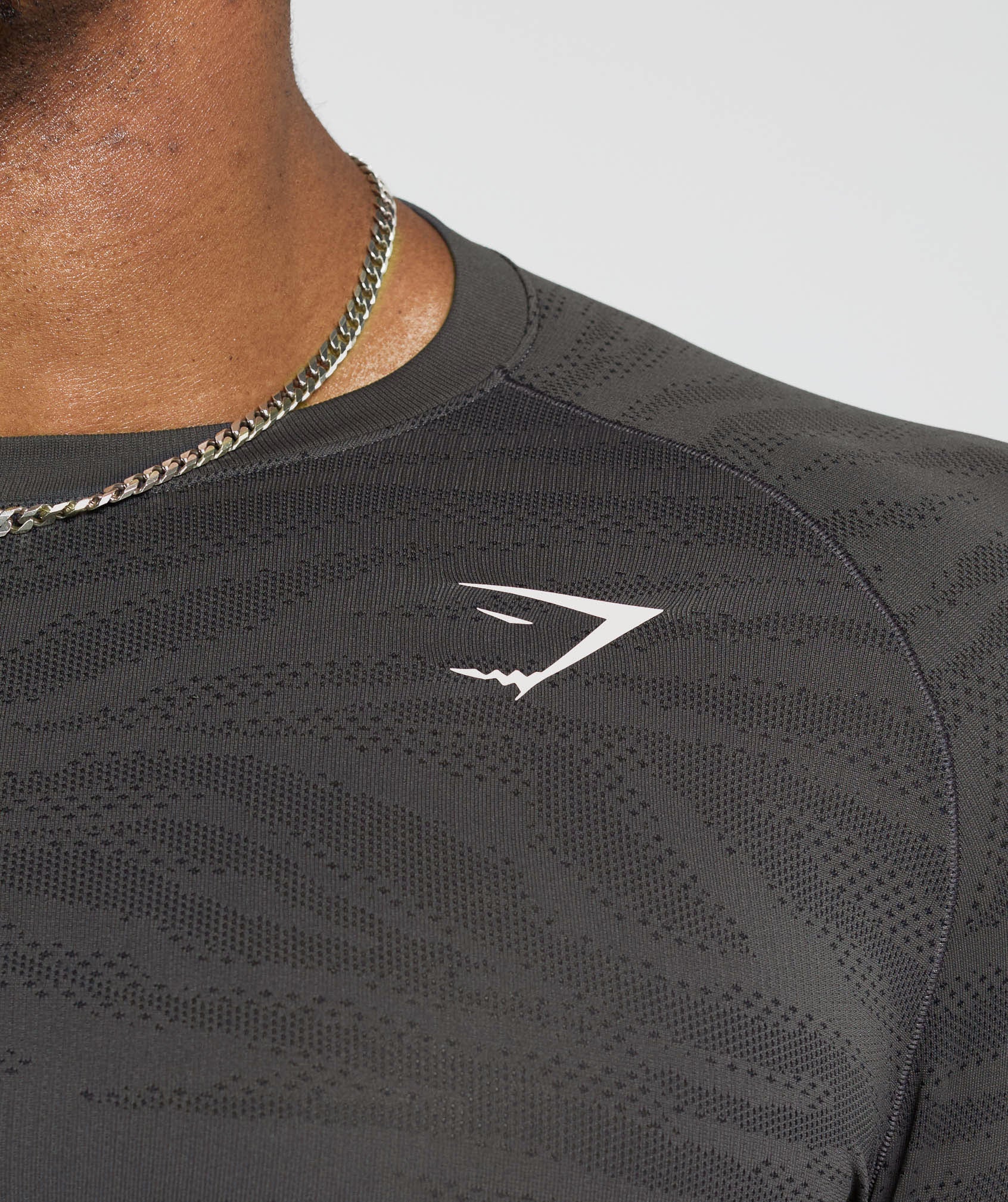 Gymshark Geo Animal Seamless Long Sleeve T-Shirt - Onyx Grey/Black - Image 6