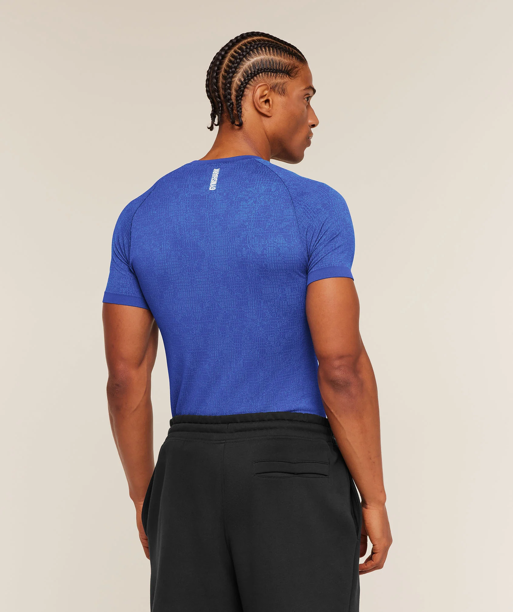 Gymshark Geo Seamless Grid T-Shirt - Force Blue/Steady Purple - Image 2