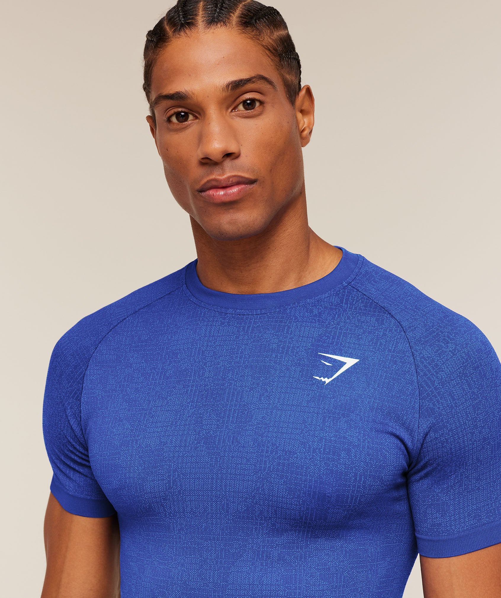 Gymshark Geo Seamless Grid T-Shirt - Force Blue/Steady Purple - Image 6