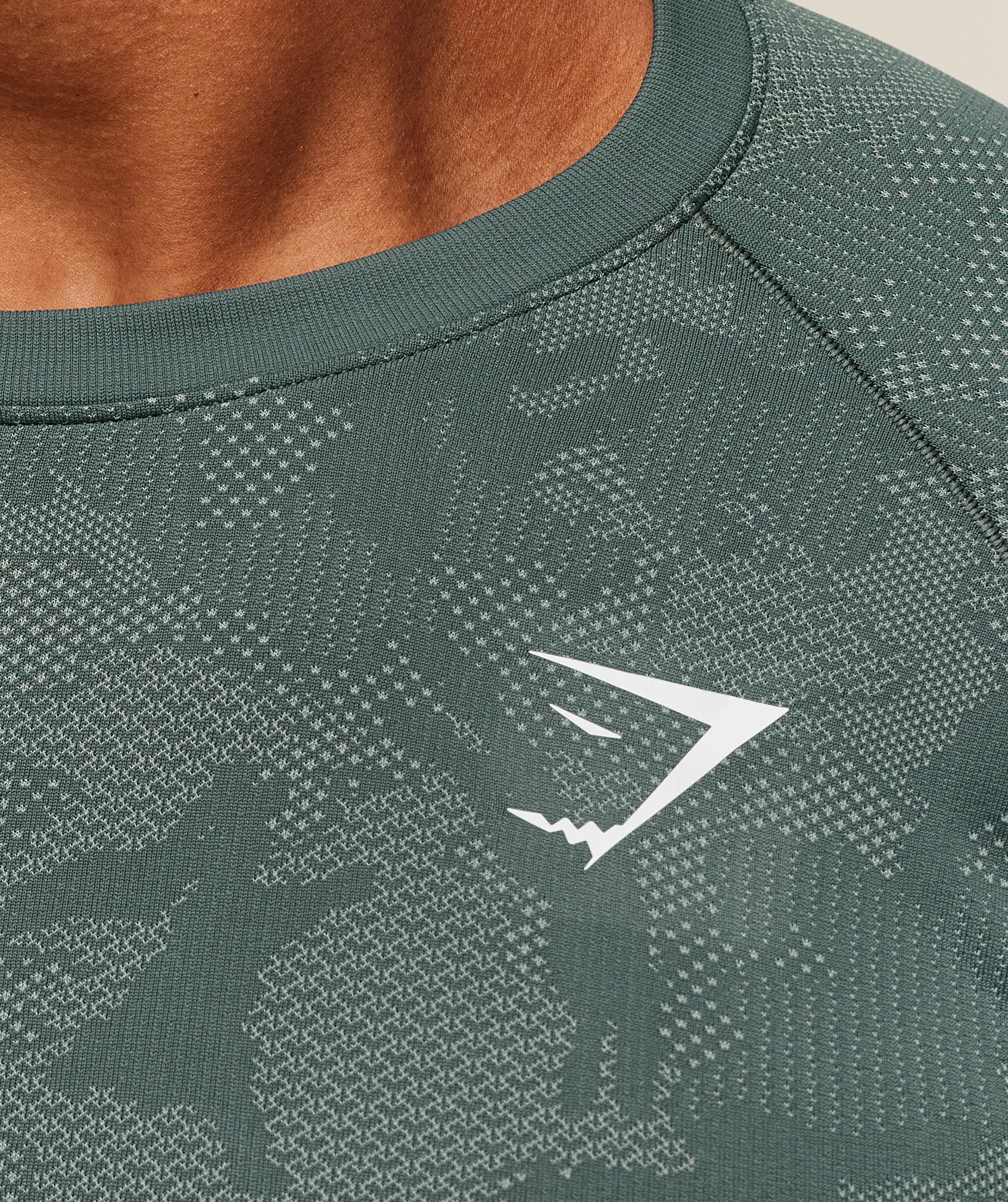Gymshark Geo Seamless Long Sleeve T-Shirt - Slate Teal/Denim Grey - Image 5