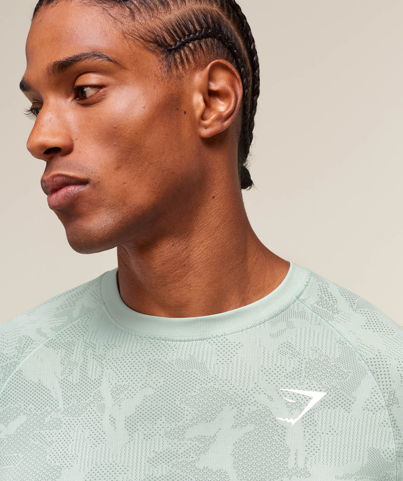 Gymshark Geo Seamless Long Sleeve T-Shirt - Morning Blue/Celeste Blue - Image 6