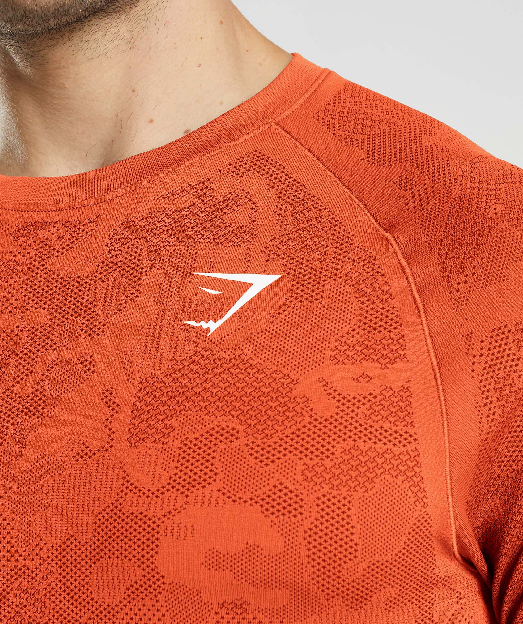 Gymshark Geo Seamless Long Sleeve T-Shirt - Pepper Red/Salsa Red - Image 4