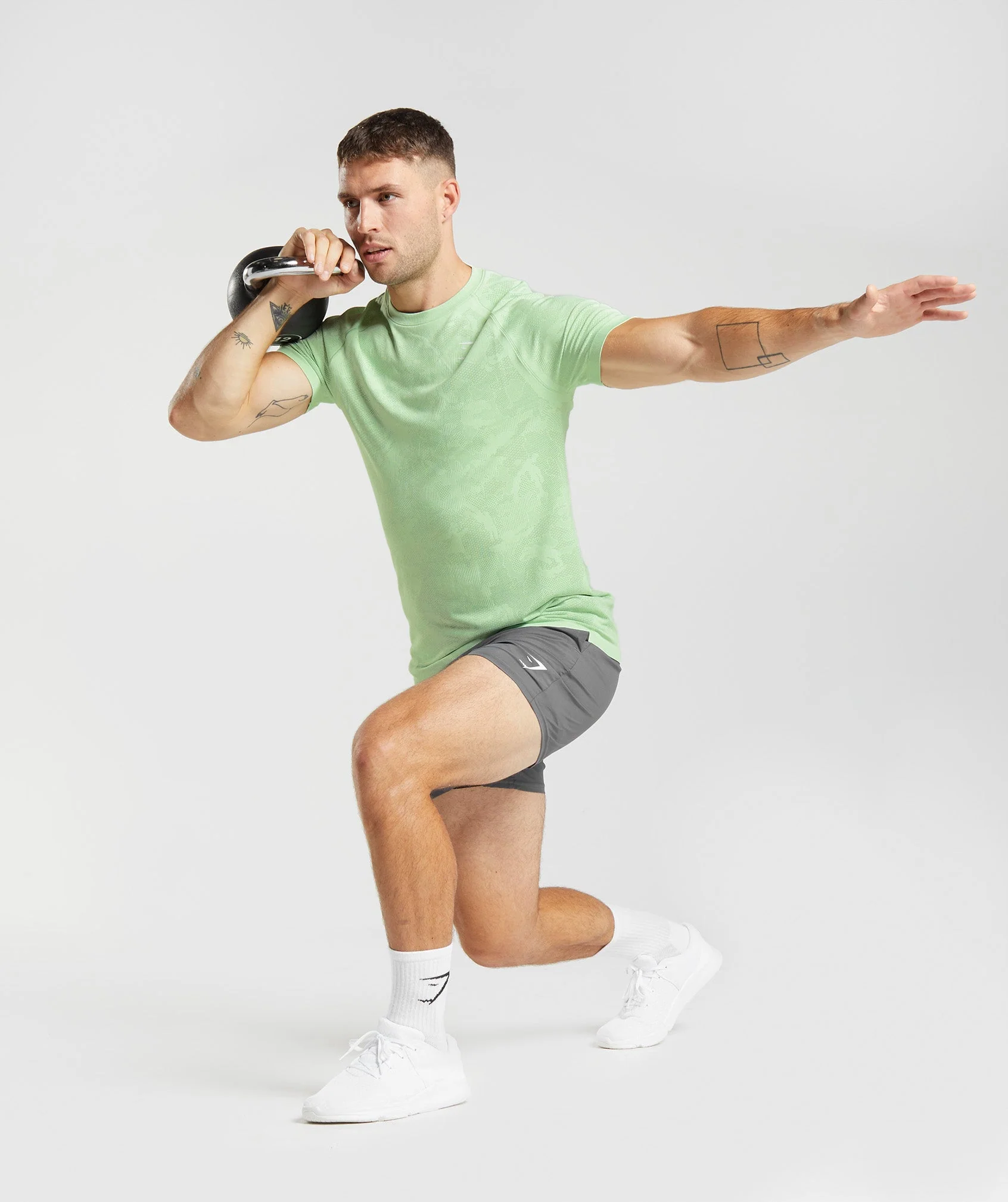 Gymshark Geo Seamless T-Shirt - Aloe Green/Tea Green - Image 4