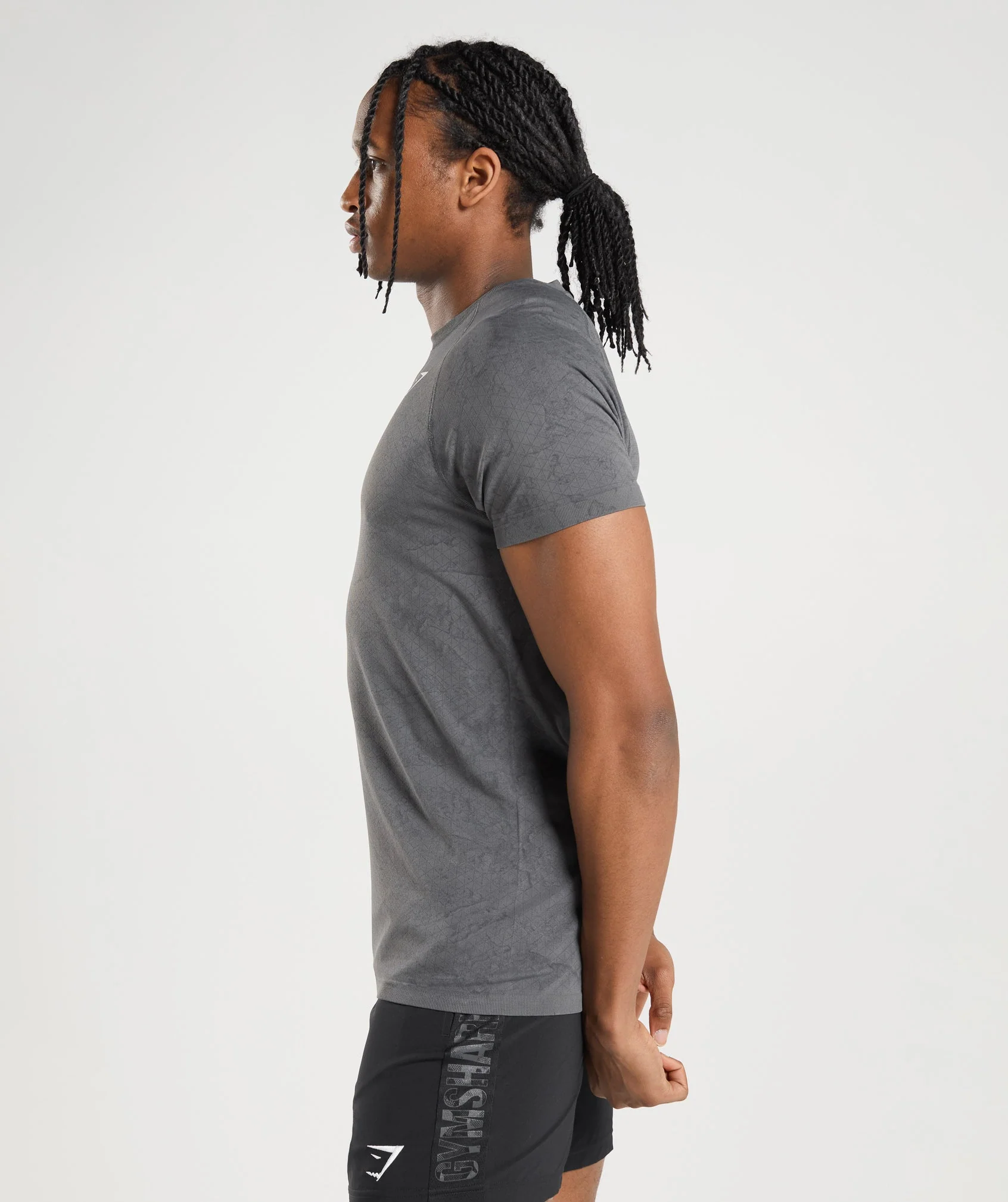 Gymshark Geo Seamless T-Shirt - Charcoal Grey/Black - Image 3