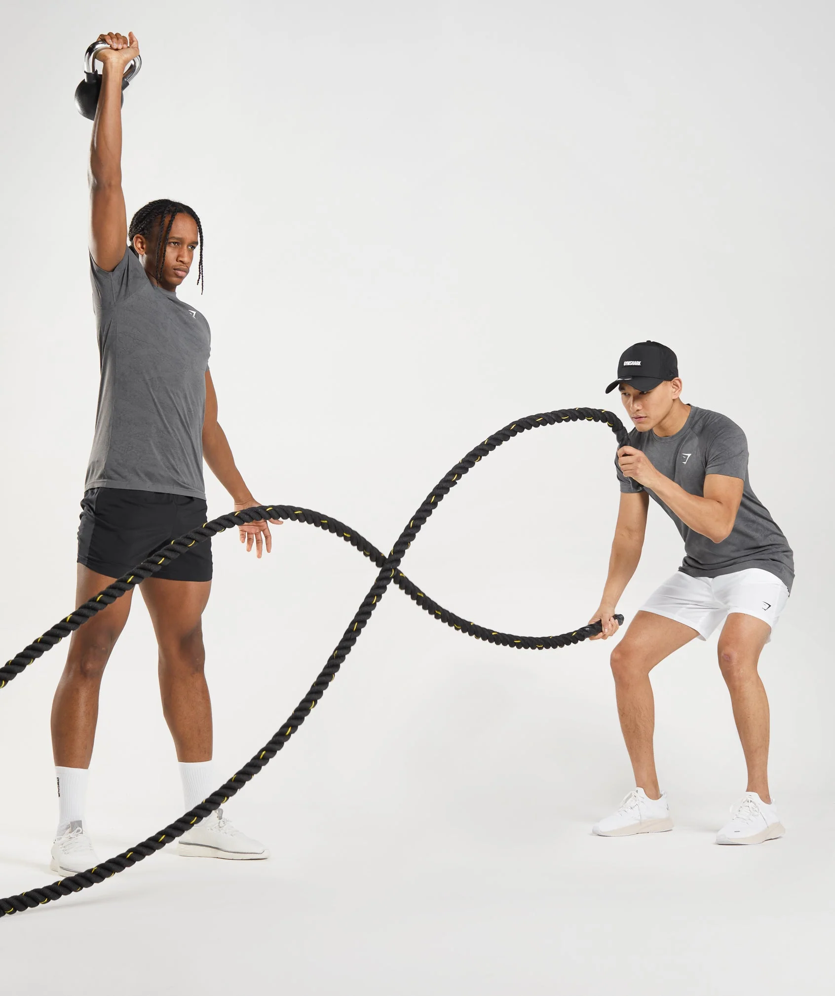 Gymshark Geo Seamless T-Shirt - Charcoal Grey/Black - Image 4