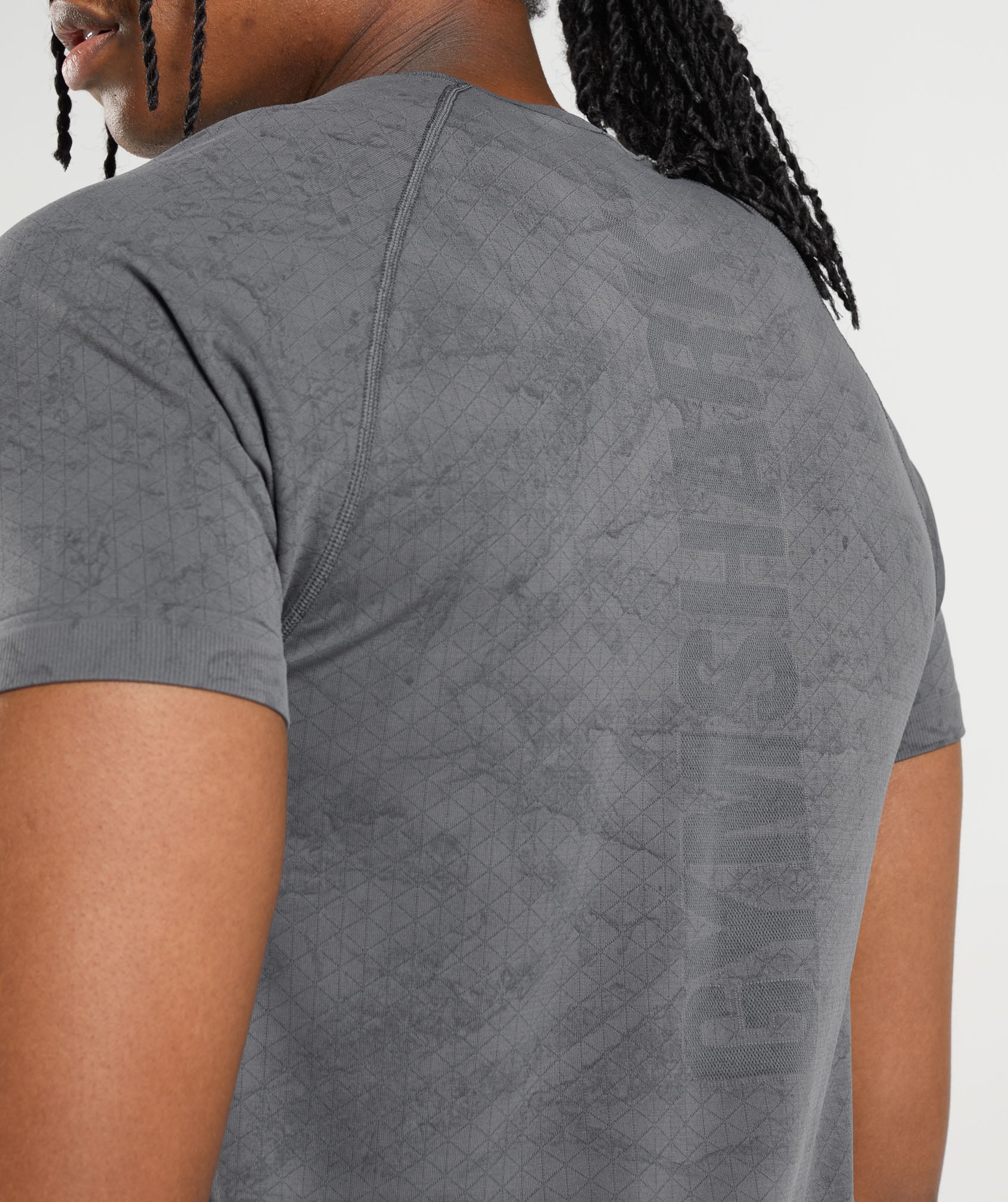 Gymshark Geo Seamless T-Shirt - Charcoal Grey/Black - Image 6