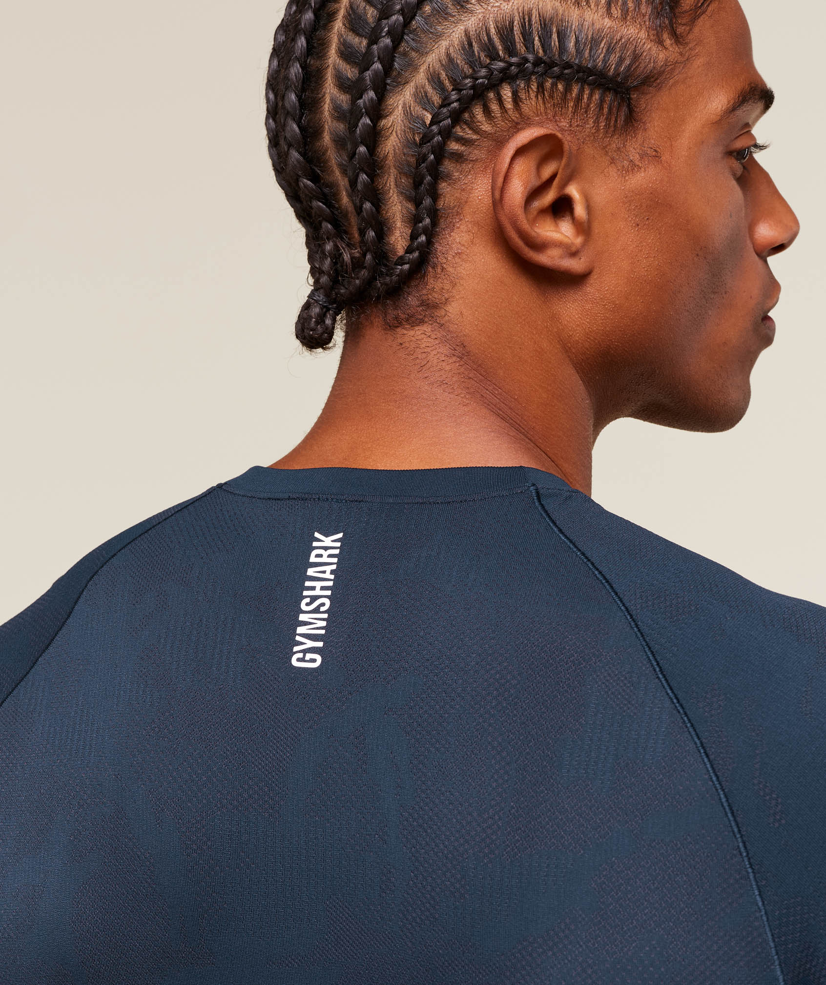 Gymshark Geo Seamless T-Shirt - Navy/Heavy Blue - Image 5