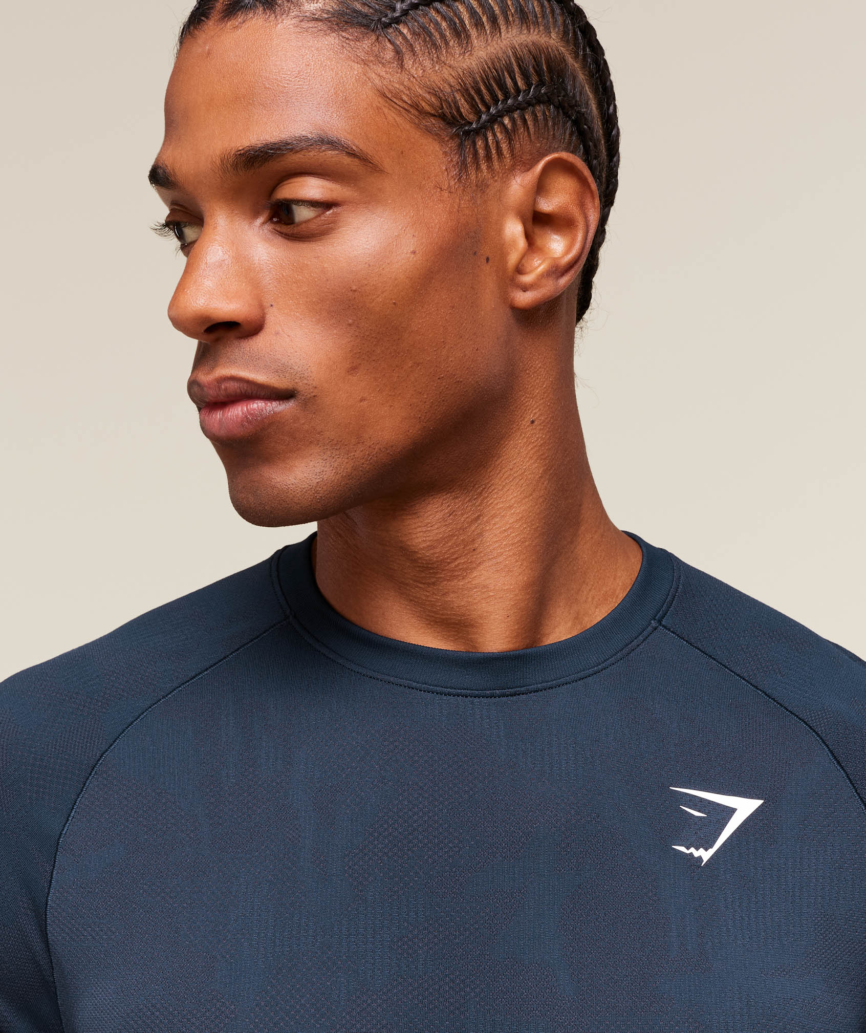 Gymshark Geo Seamless T-Shirt - Navy/Heavy Blue - Image 6