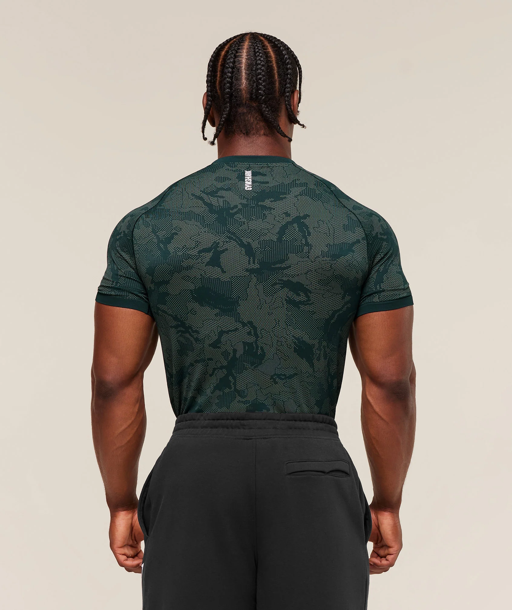 Gymshark Geo Seamless T-Shirt - Deep Petrol Blue/Unit Green - Image 2