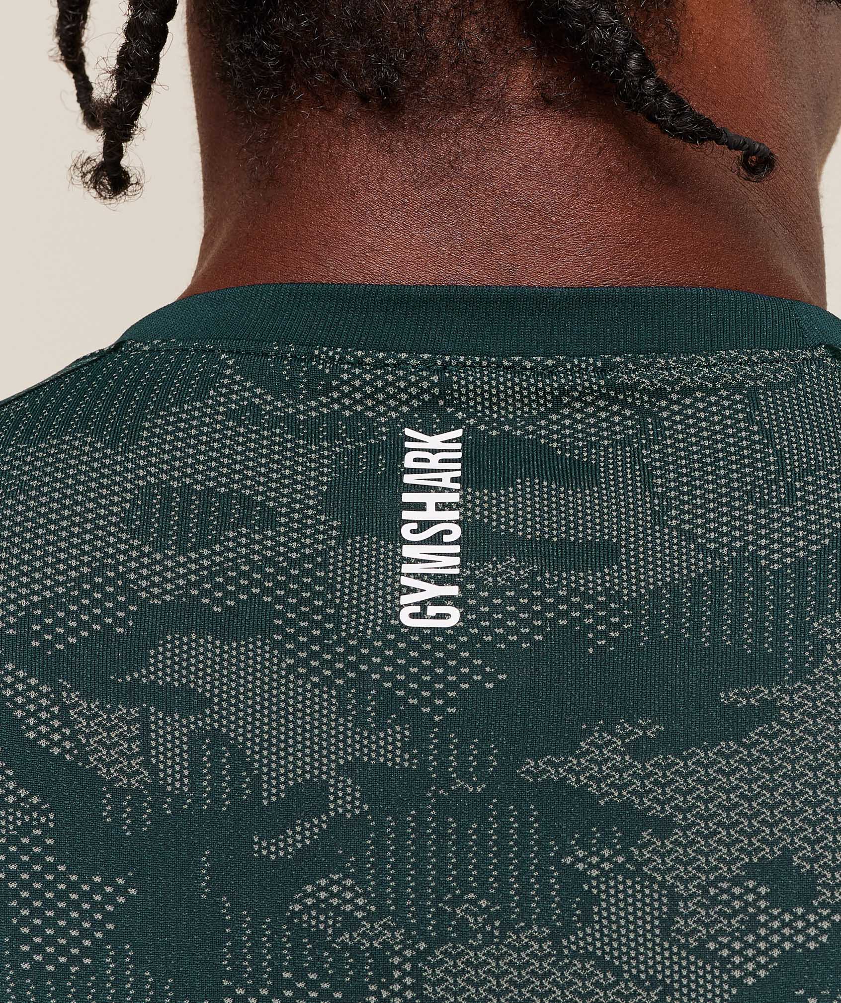 Gymshark Geo Seamless T-Shirt - Deep Petrol Blue/Unit Green - Image 6