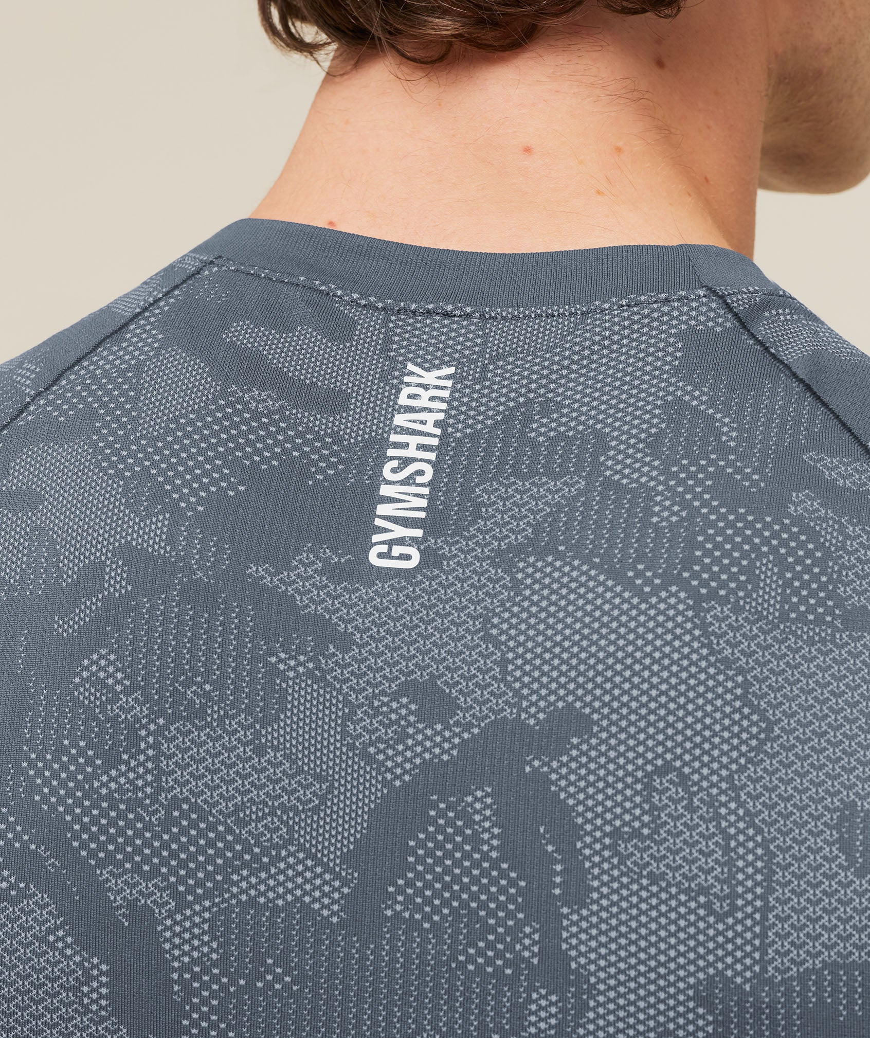 Gymshark Geo Seamless T-Shirt - Shadow Blue/Tranquil Blue - Image 5