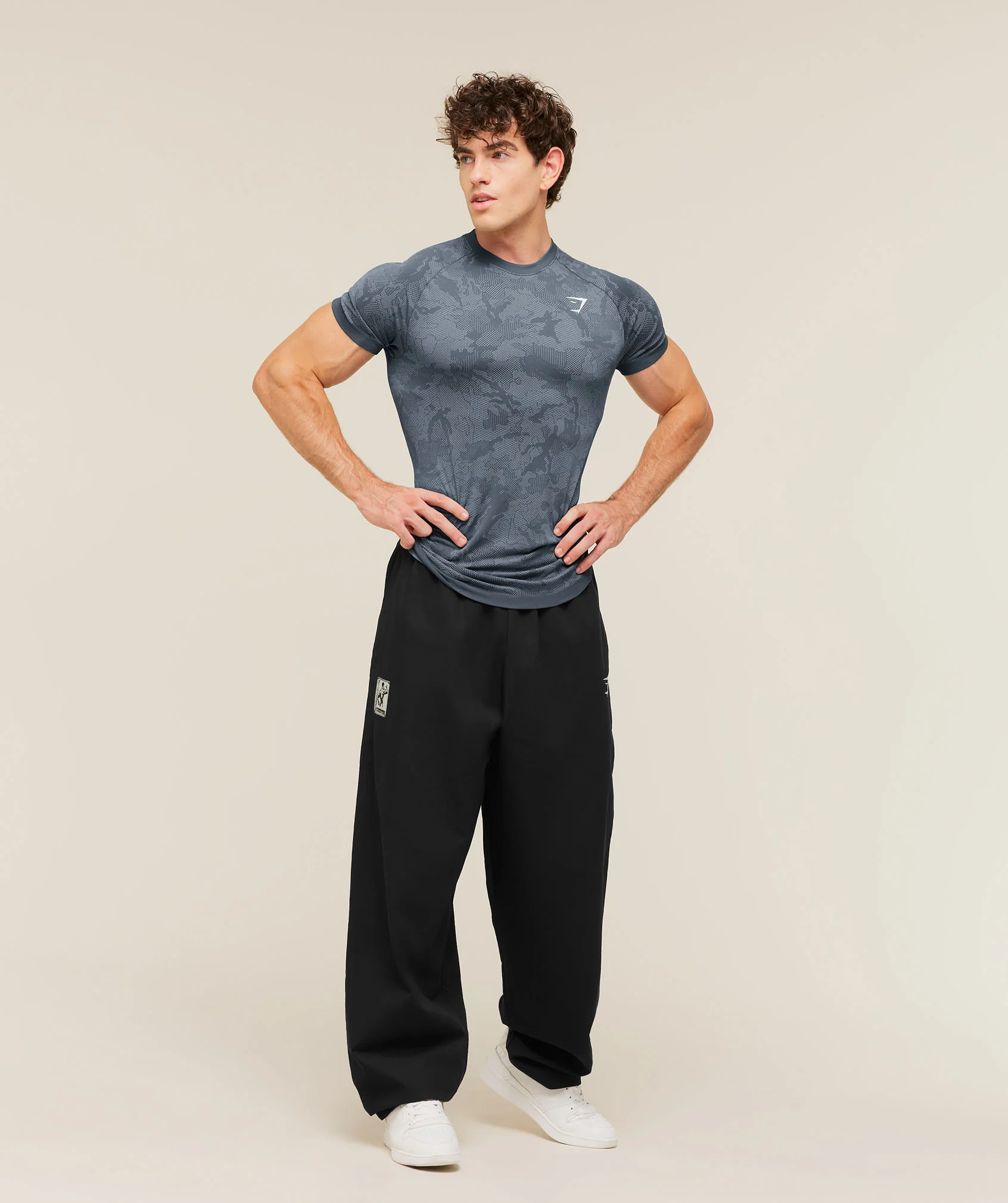 Gymshark Geo Seamless T-Shirt - Shadow Blue/Tranquil Blue - Image 6