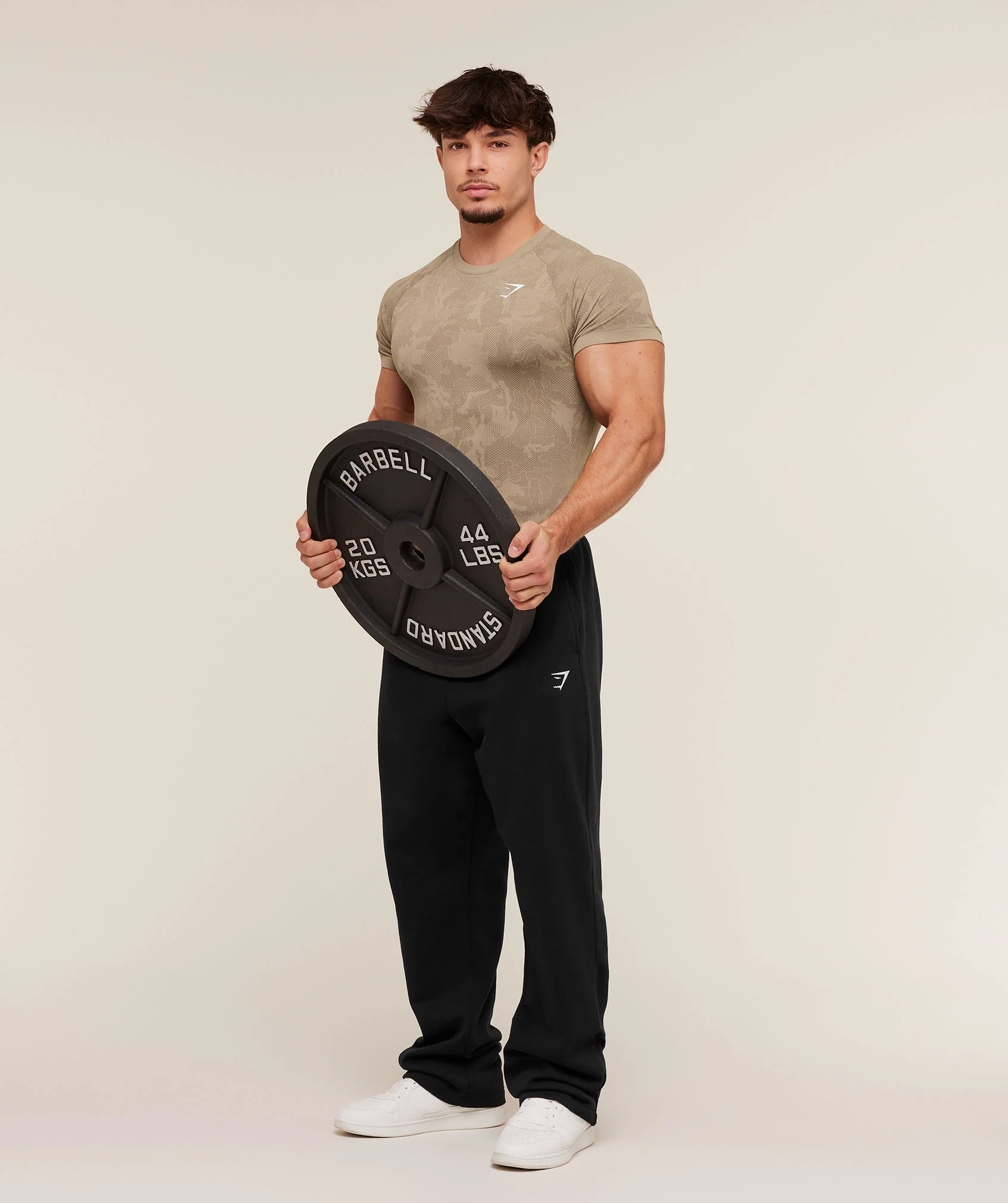 Gymshark Geo Seamless T-Shirt - Cement Brown/Soul Brown - Image 4