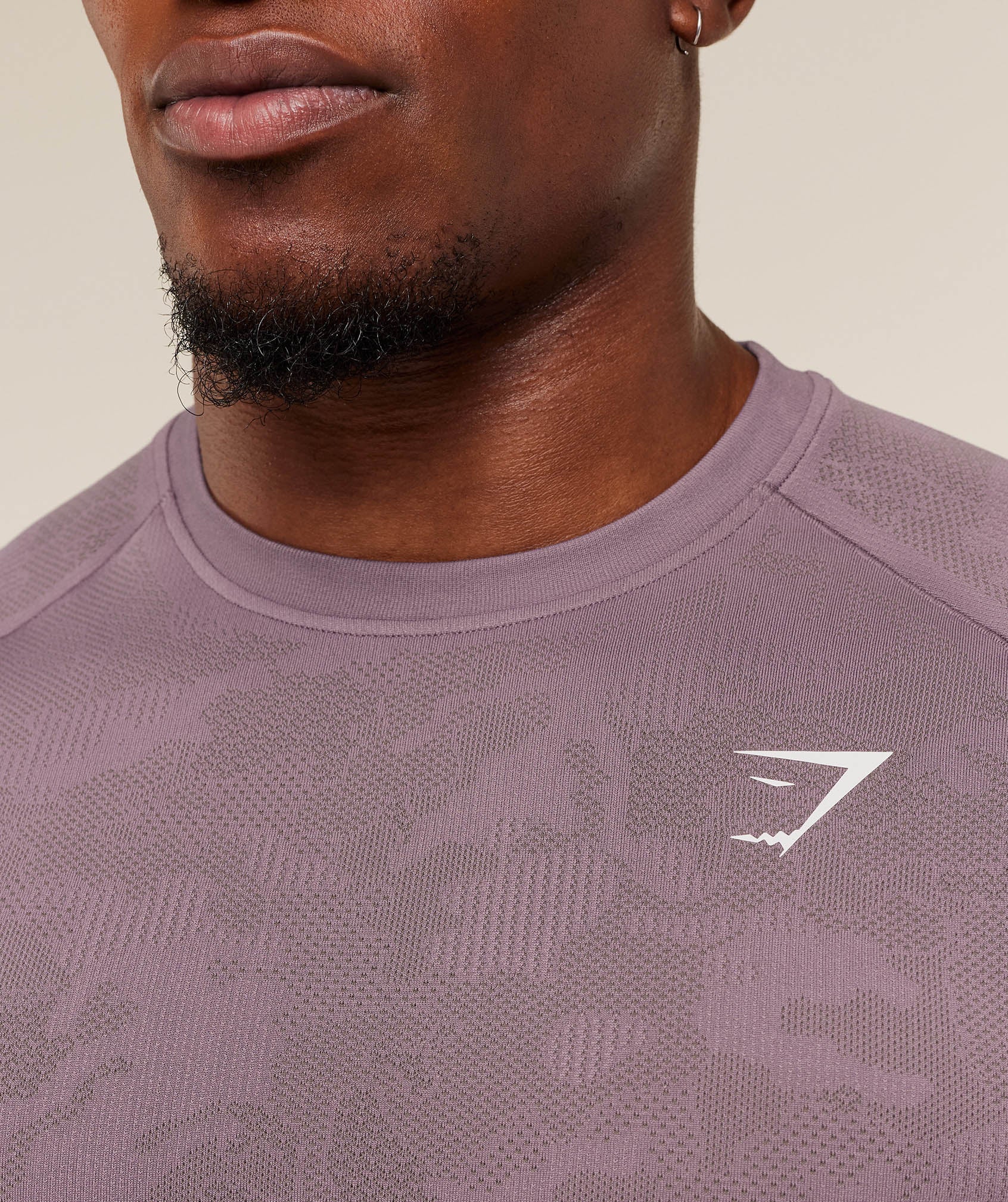 Gymshark Geo Seamless T-Shirt -  Dusk Purple /  Cool Brown - Image 5