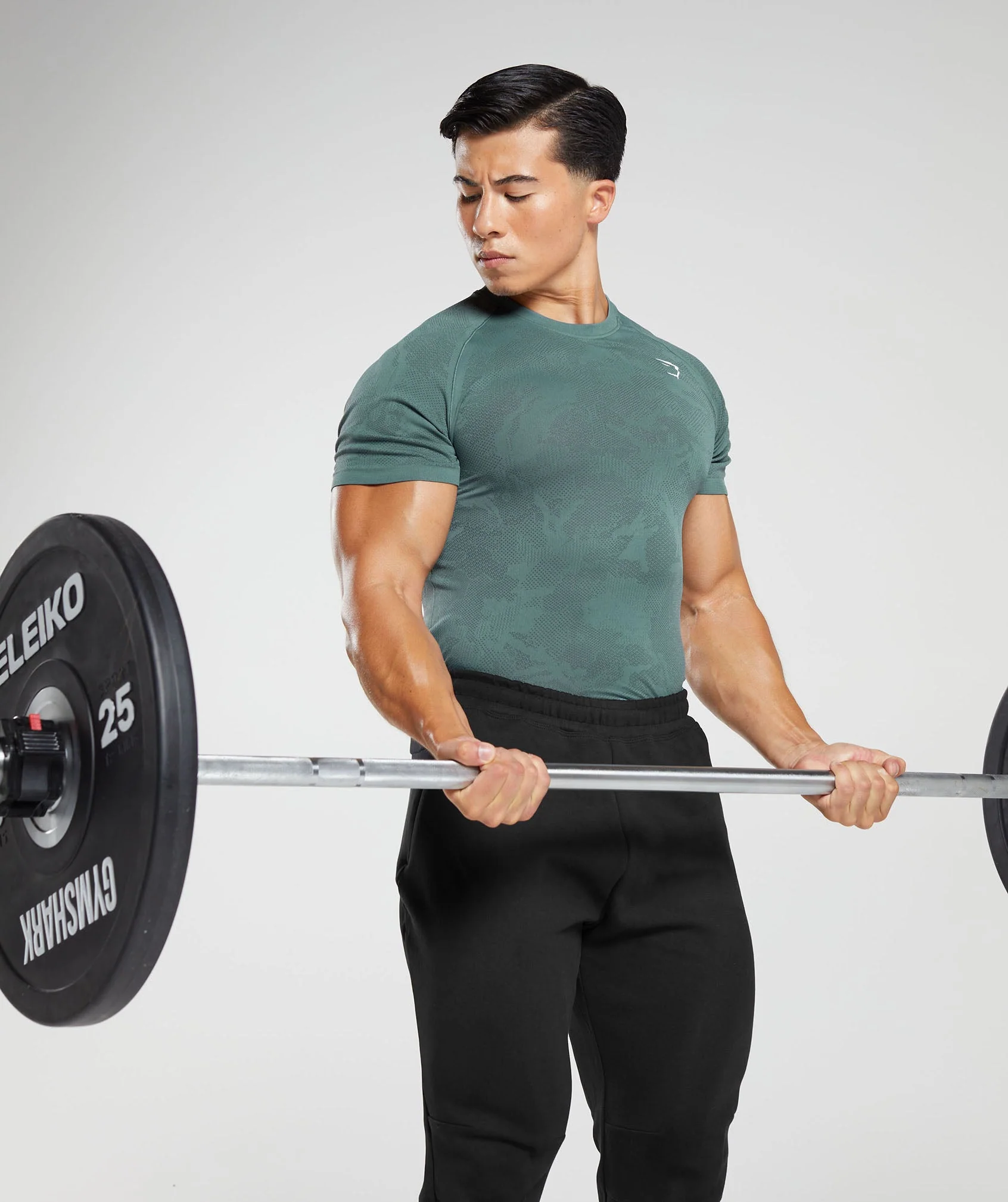 Gymshark Geo Seamless T-Shirt - Thunder Blue/Cosmic Grey - Image 3