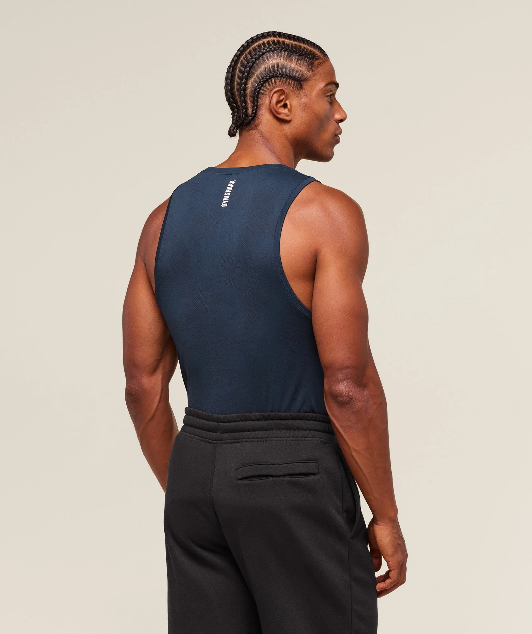 Gymshark Geo Seamless Tank - Navy/Heavy Blue - Image 3