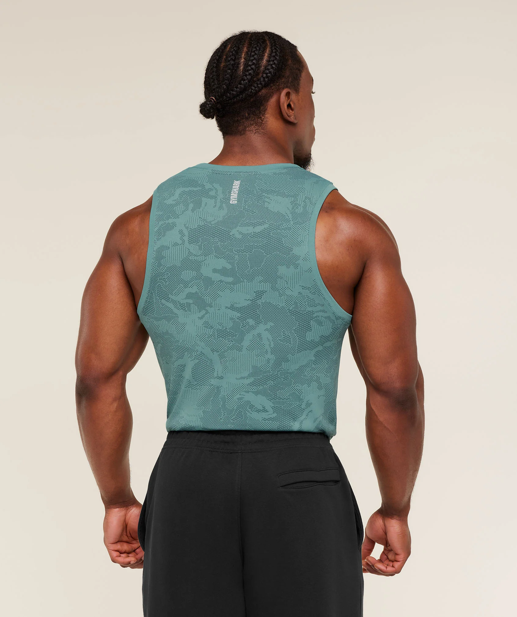 Gymshark Geo Seamless Tank -  Storm Blue /  Stealth Blue - Image 2