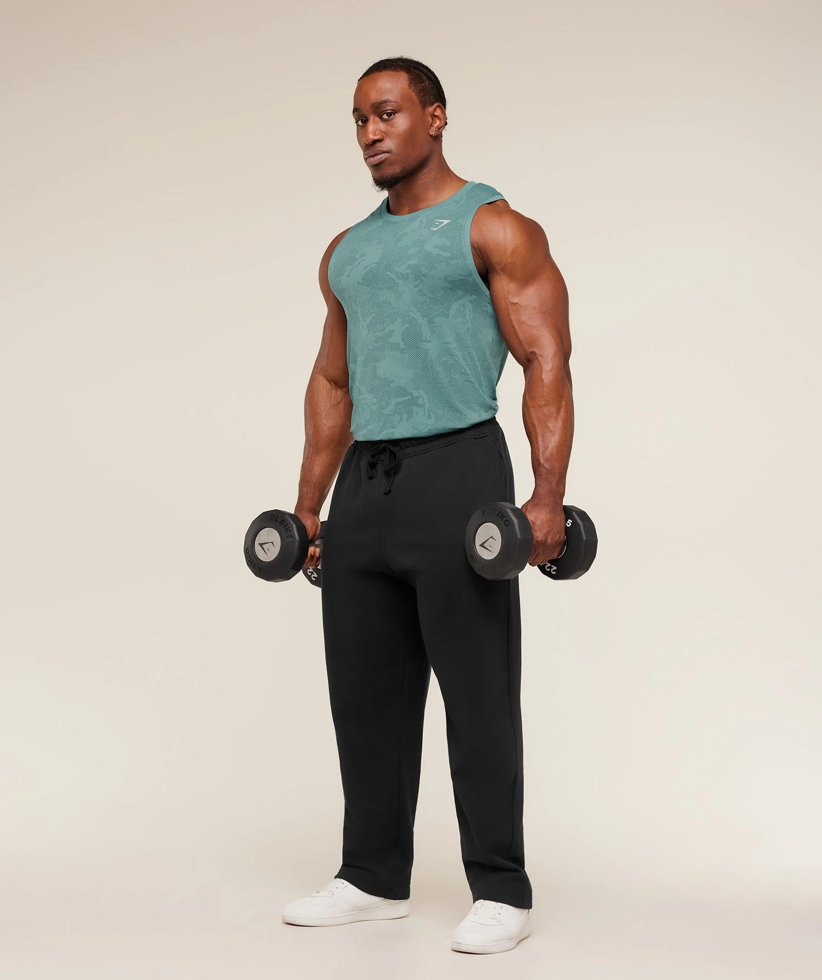 Gymshark Geo Seamless Tank -  Storm Blue /  Stealth Blue - Image 4