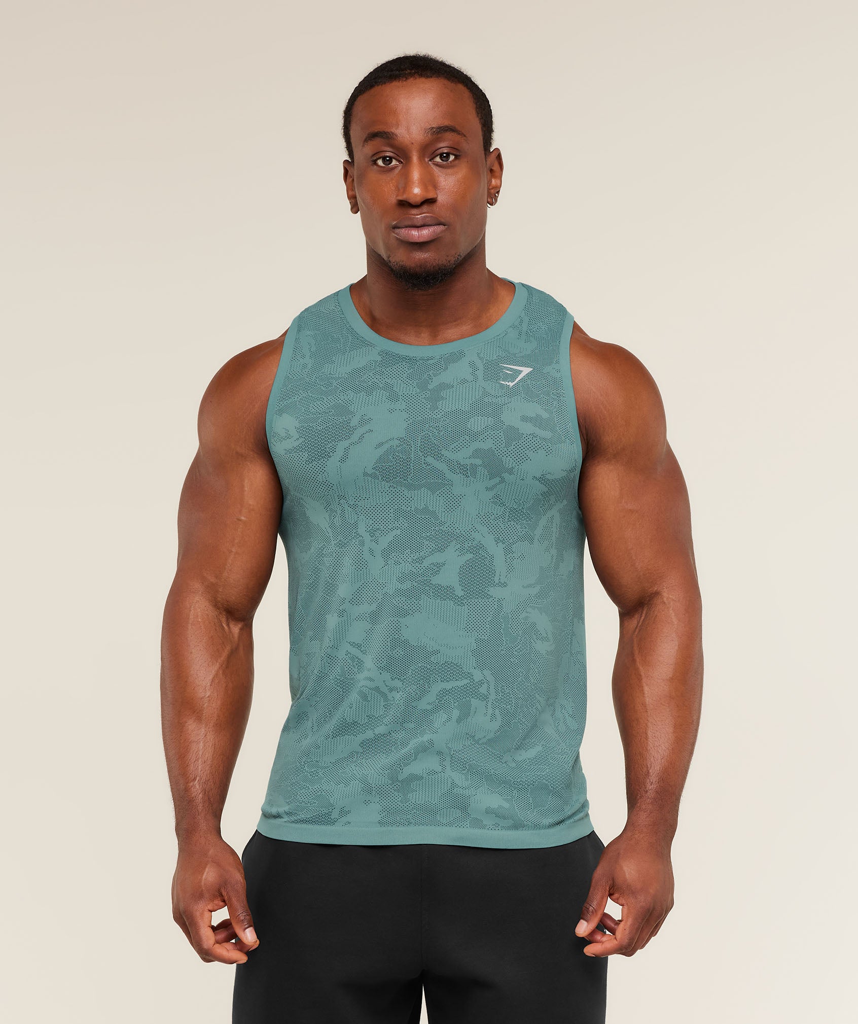 Gymshark Geo Seamless Tank -  Storm Blue /  Stealth Blue - Image 5