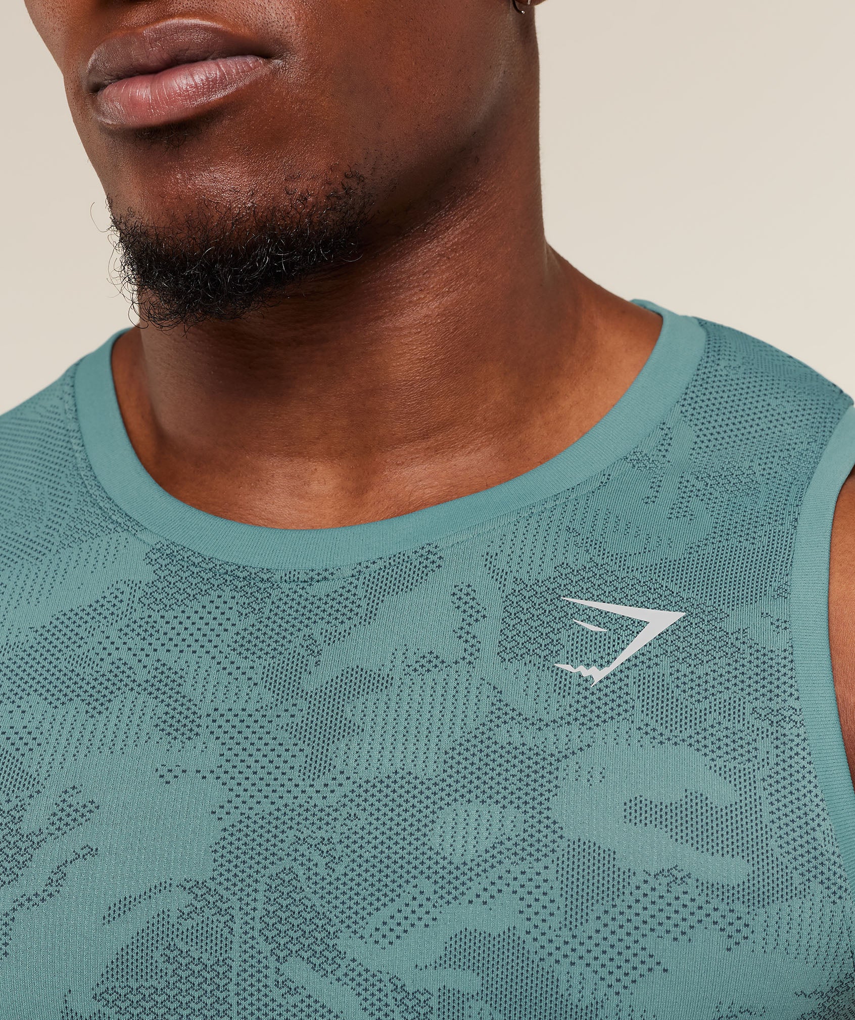 Gymshark Geo Seamless Tank -  Storm Blue /  Stealth Blue - Image 7