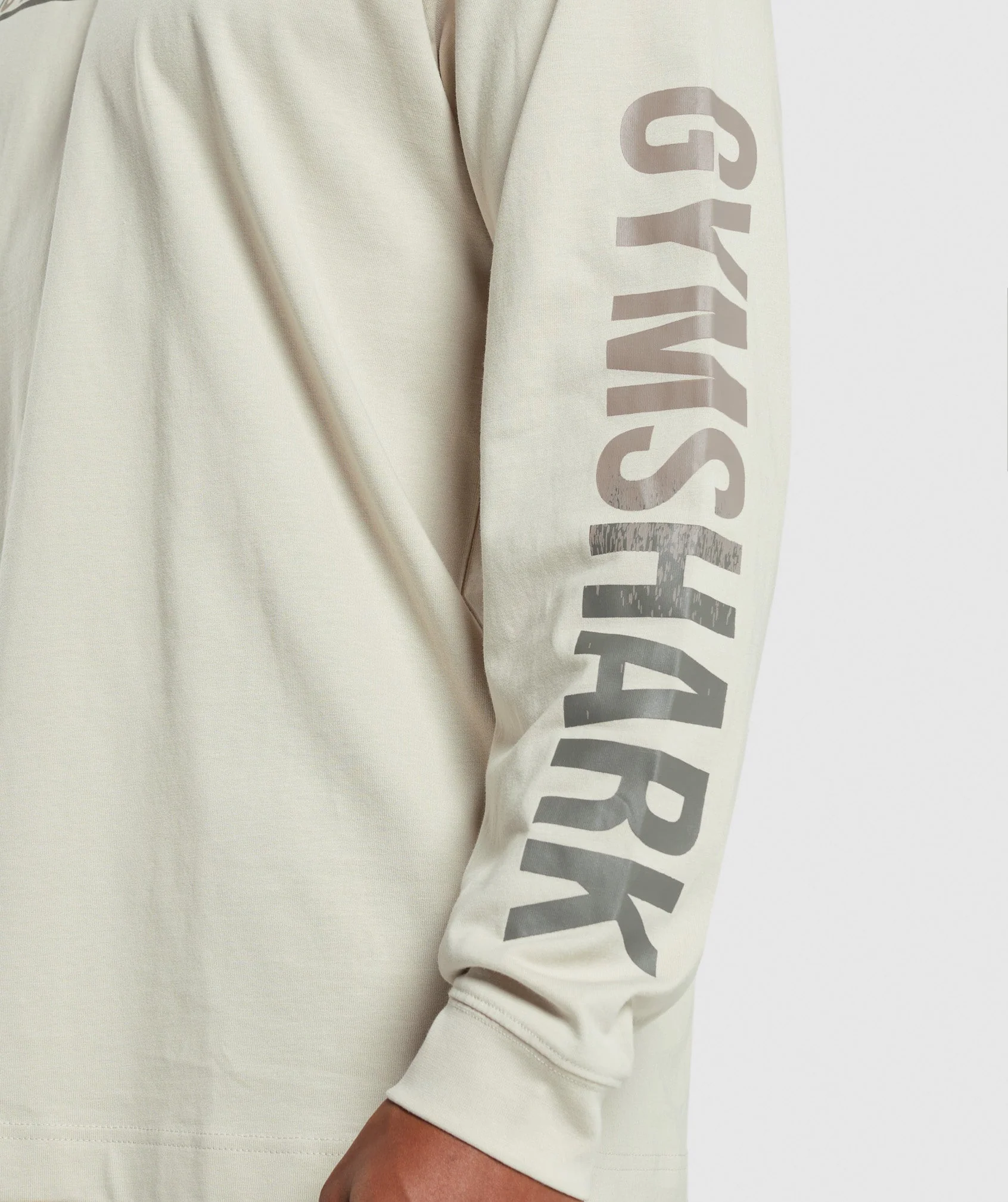 Gymshark Global Graphic Long Sleeve T-Shirt - Pebble Grey - Image 5