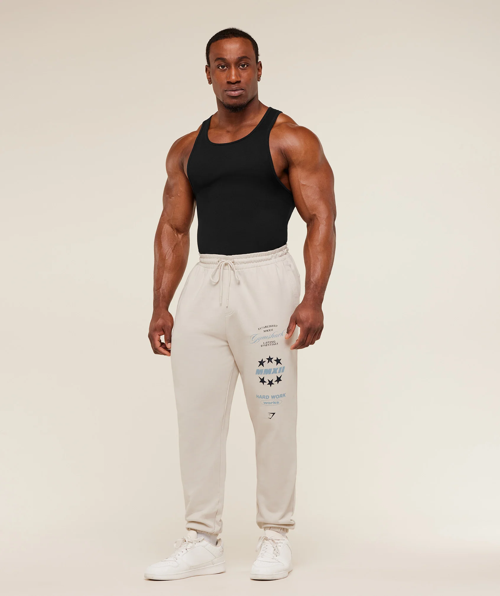 Gymshark Global Lifting Graphic Pants - Tinted White - Image 5