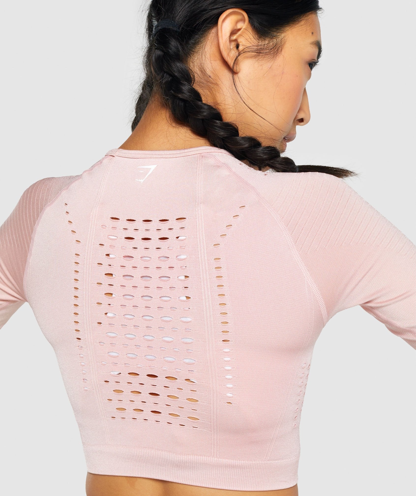 Gymshark Glow Long Sleeve Seamless Crop Top - Light Pink - Image 6