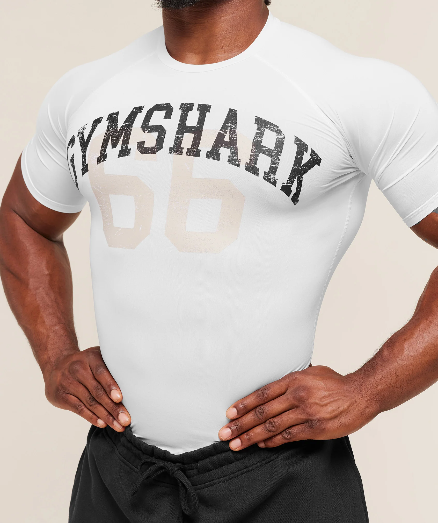 Gymshark Graphic Baselayer T-Shirt - White - Image 4