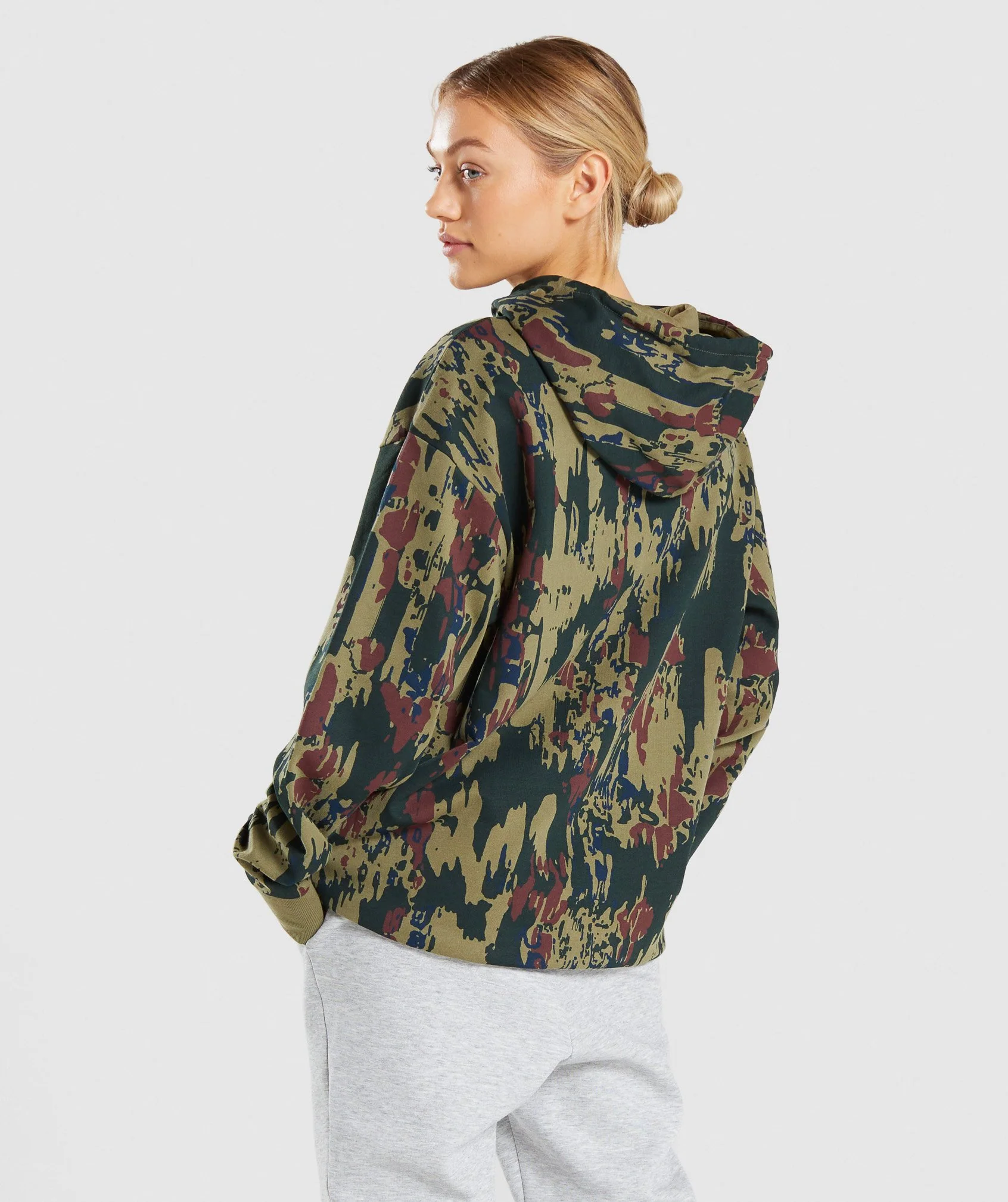 Gymshark Graphic Camo Hoodie - Dark Green Camo - Image 2