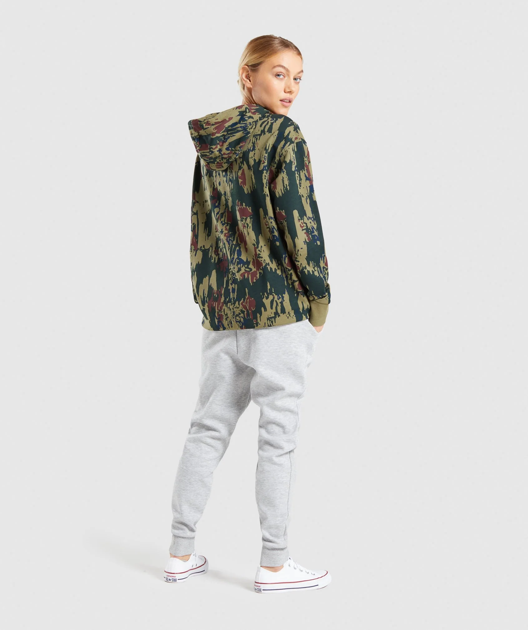 Gymshark Graphic Camo Hoodie - Dark Green Camo - Image 3