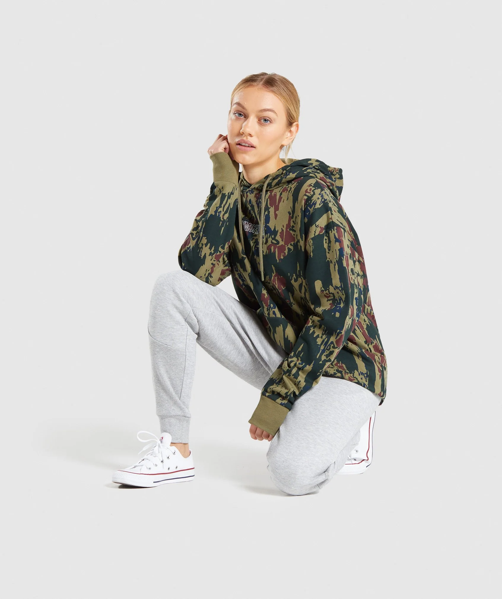 Gymshark Graphic Camo Hoodie - Dark Green Camo - Image 4