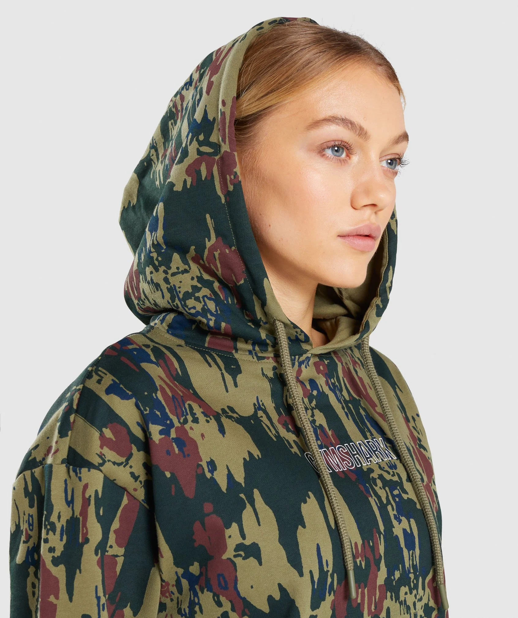 Gymshark Graphic Camo Hoodie - Dark Green Camo - Image 5