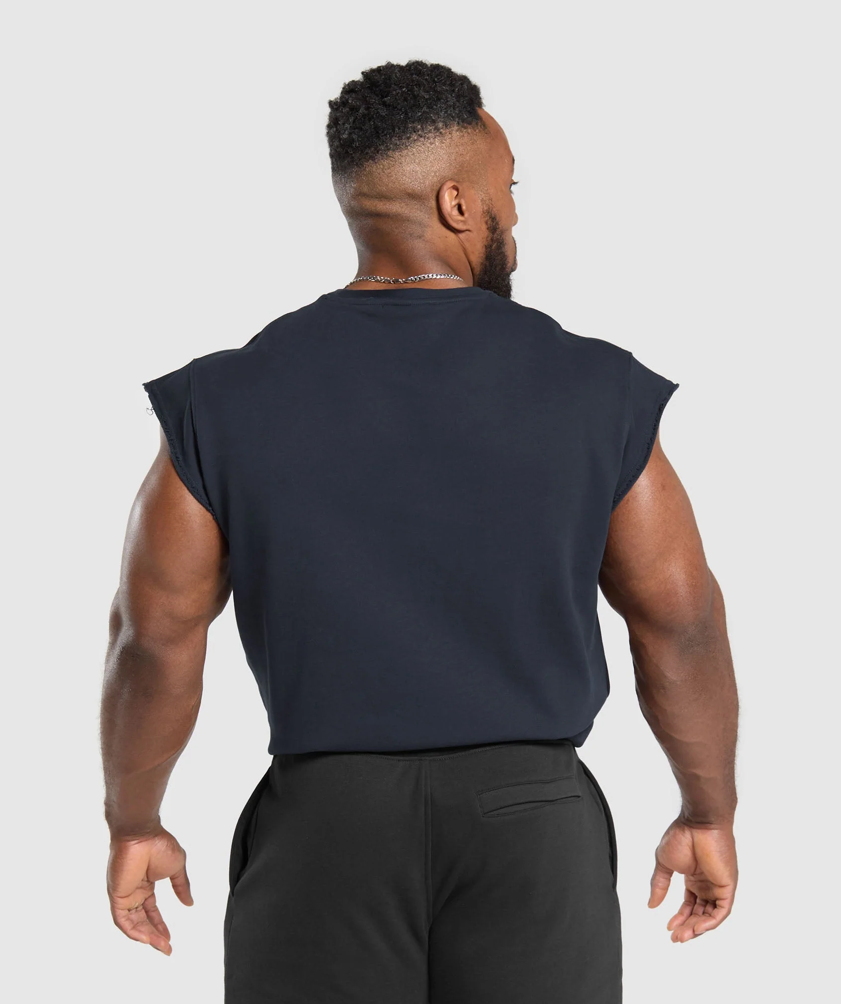 Gymshark Graphic Cut Off T-Shirt - Heavy Blue - Image 4