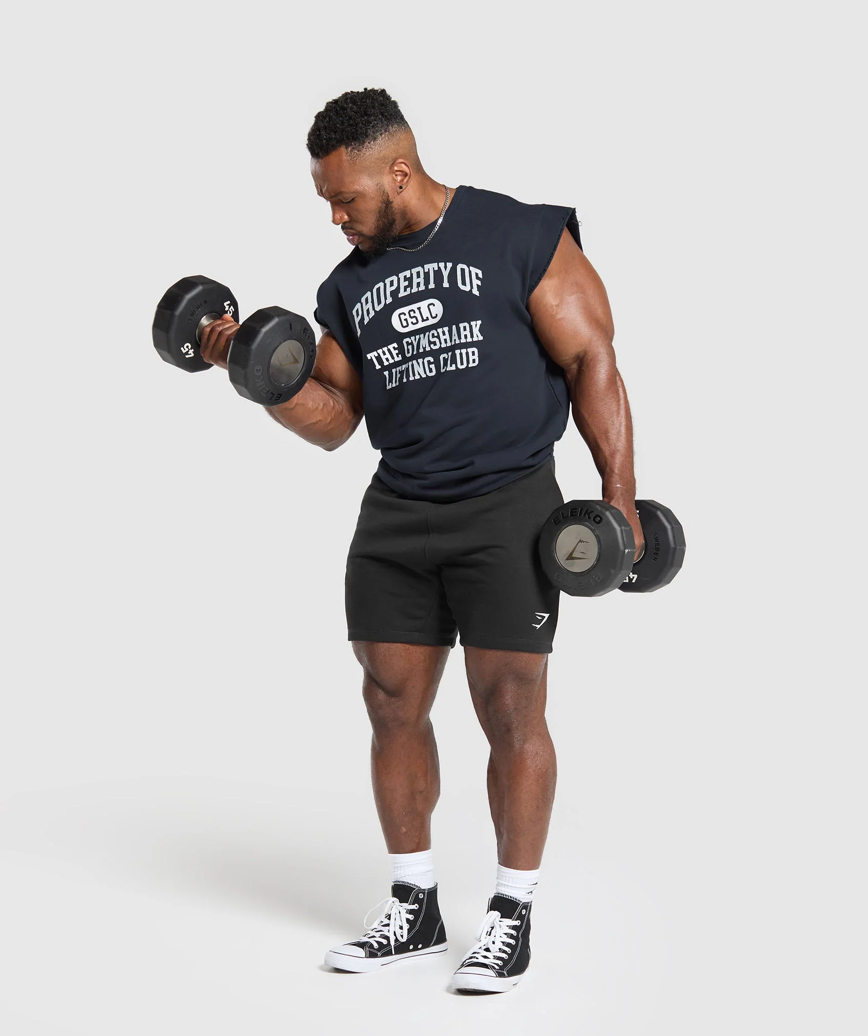 Gymshark Graphic Cut Off T-Shirt - Heavy Blue - Image 6