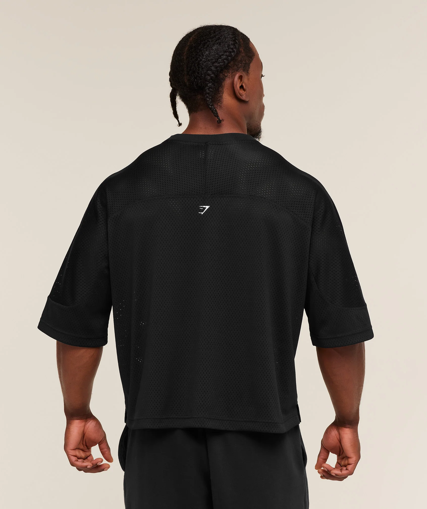 Gymshark Graphic Mesh Oversized T-Shirt - Black - Image 4