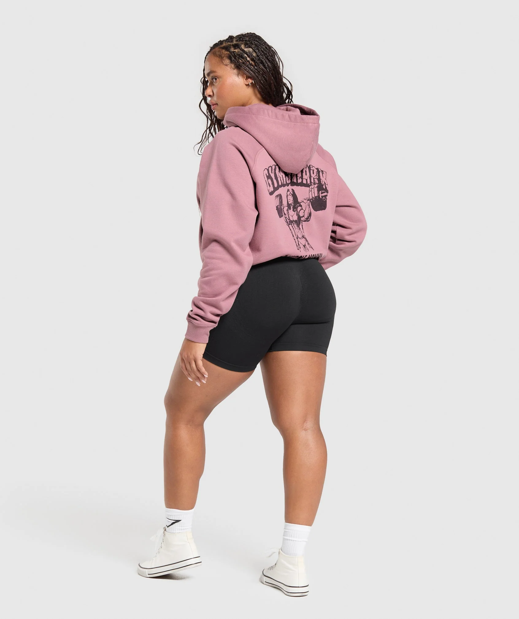Gymshark Gritty Muscle Mommy Graphic Hoodie - Calm Pink - Image 4