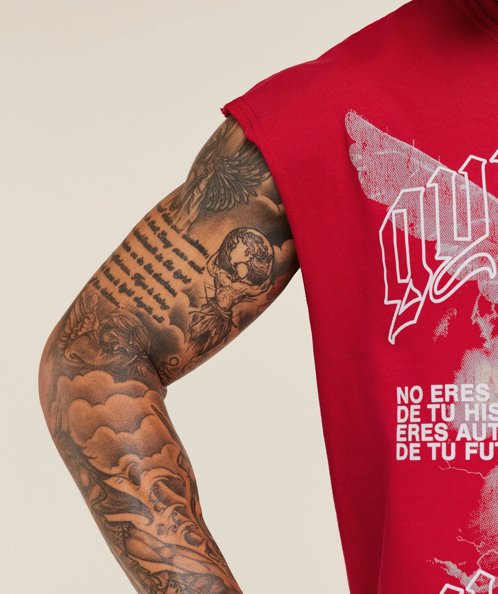 Gymshark x Carlos Belcast Cut off Tee - Carmine Red - Image 5