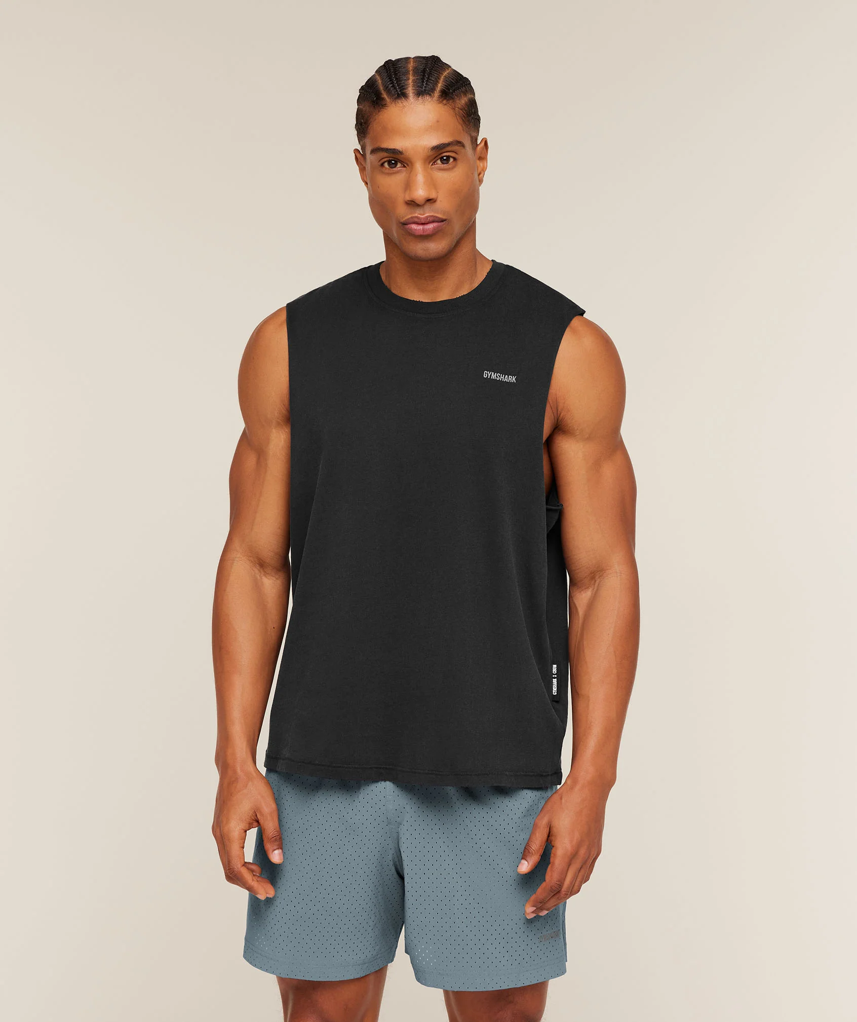 Gymshark x CBUM Washed Sleeveless T-Shirt - Black - Image 3