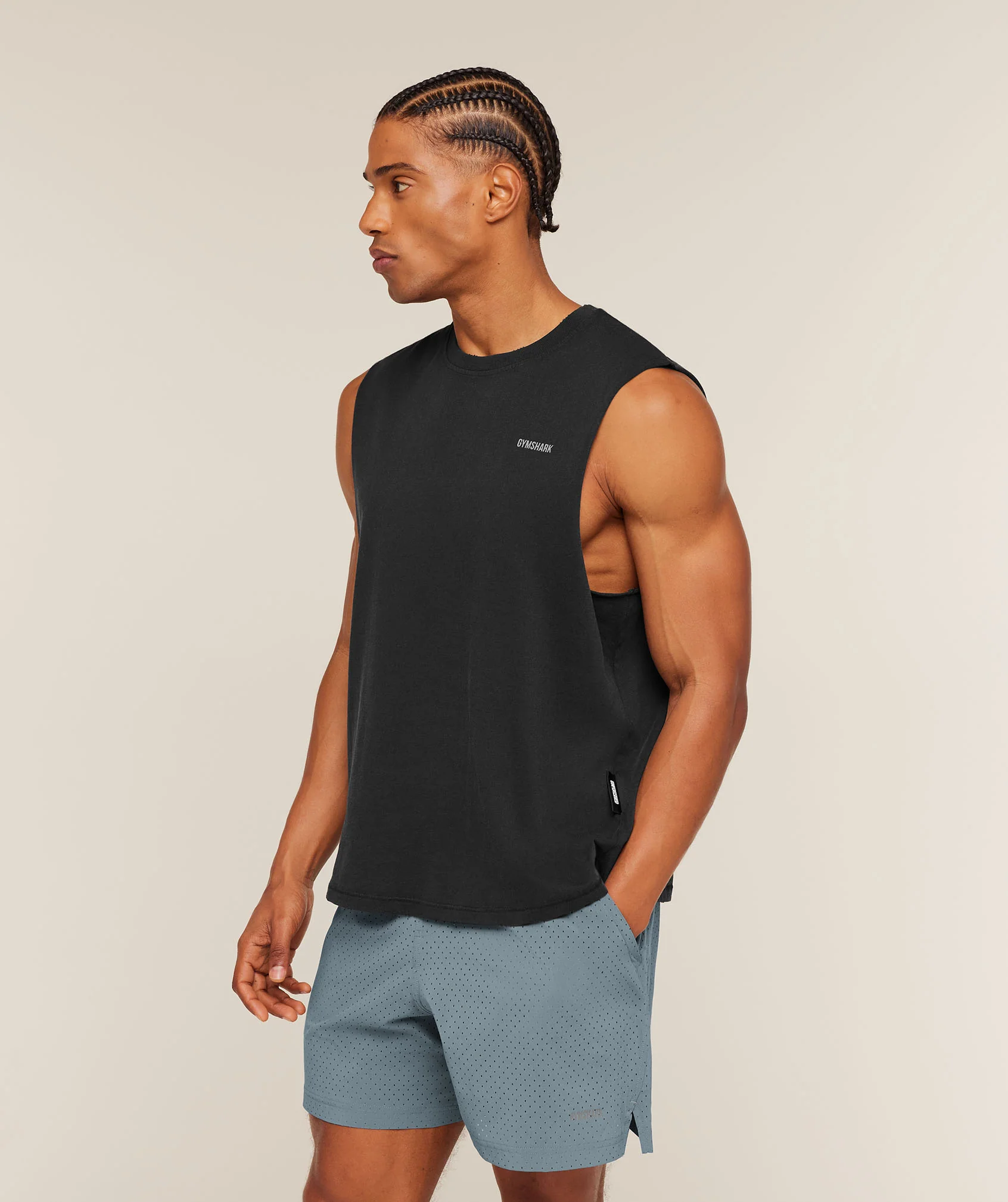 Gymshark x CBUM Washed Sleeveless T-Shirt - Black - Image 6