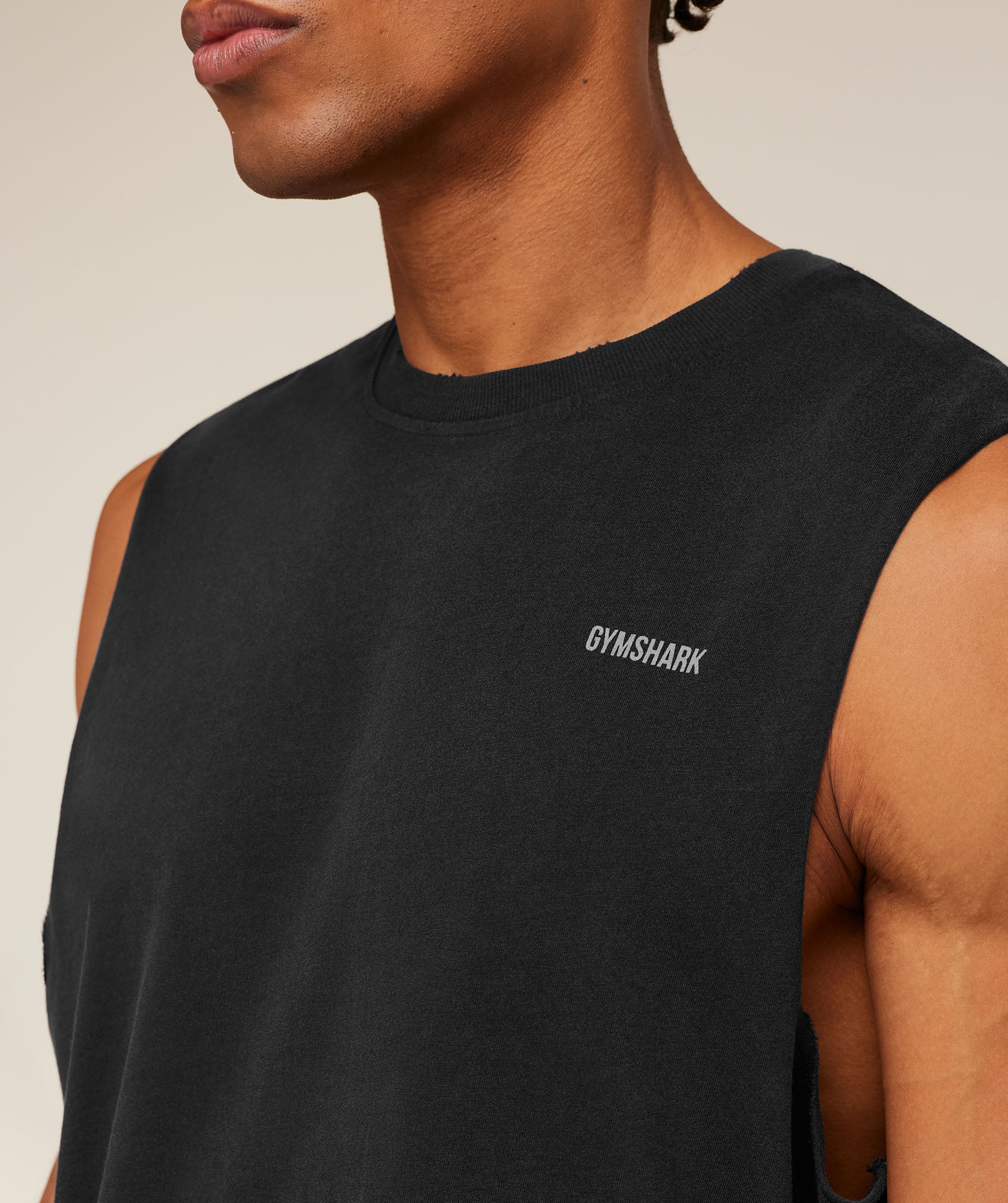 Gymshark x CBUM Washed Sleeveless T-Shirt - Black - Image 7