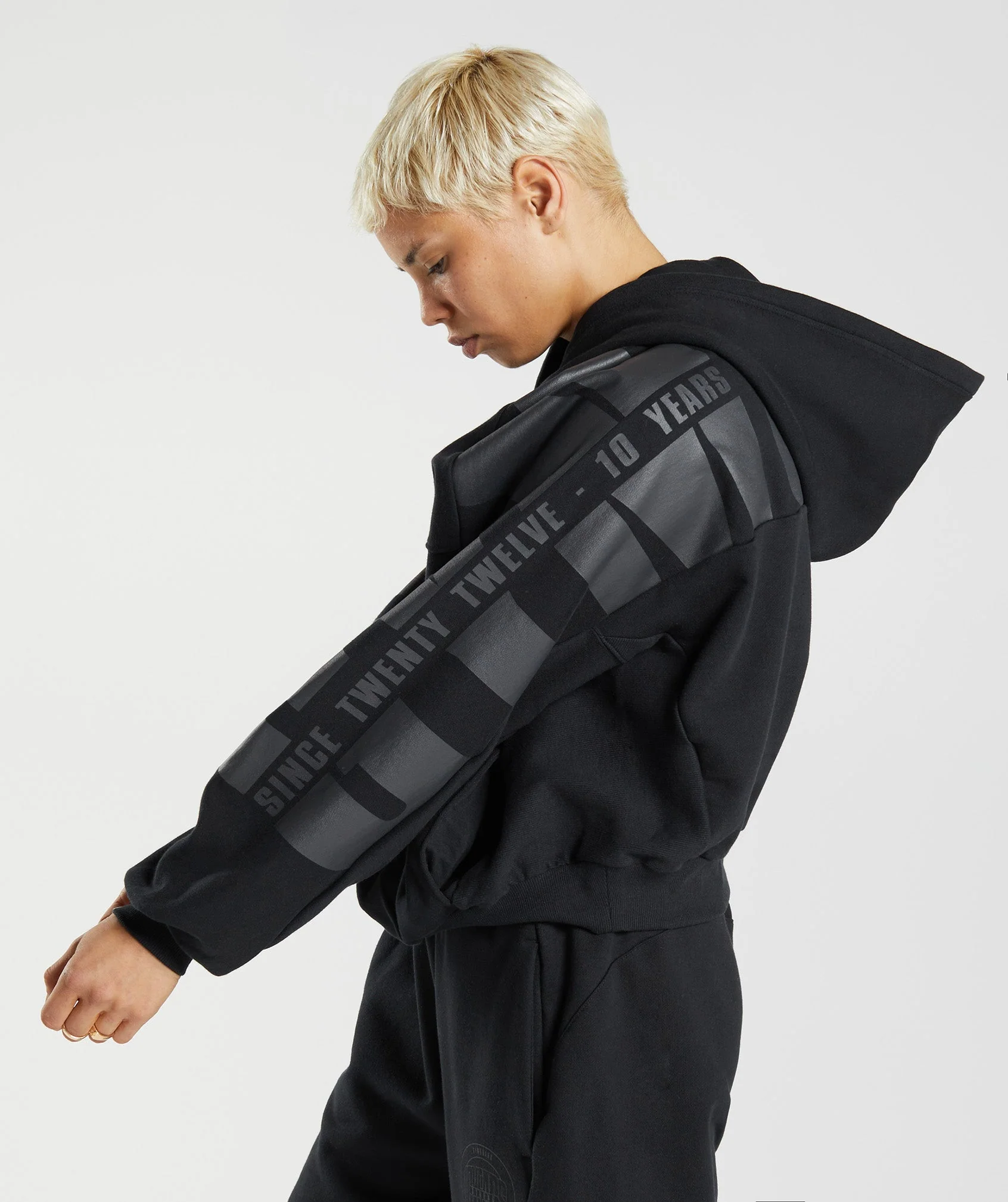 Gymshark GS10 Year Hoodie - Black - Image 3
