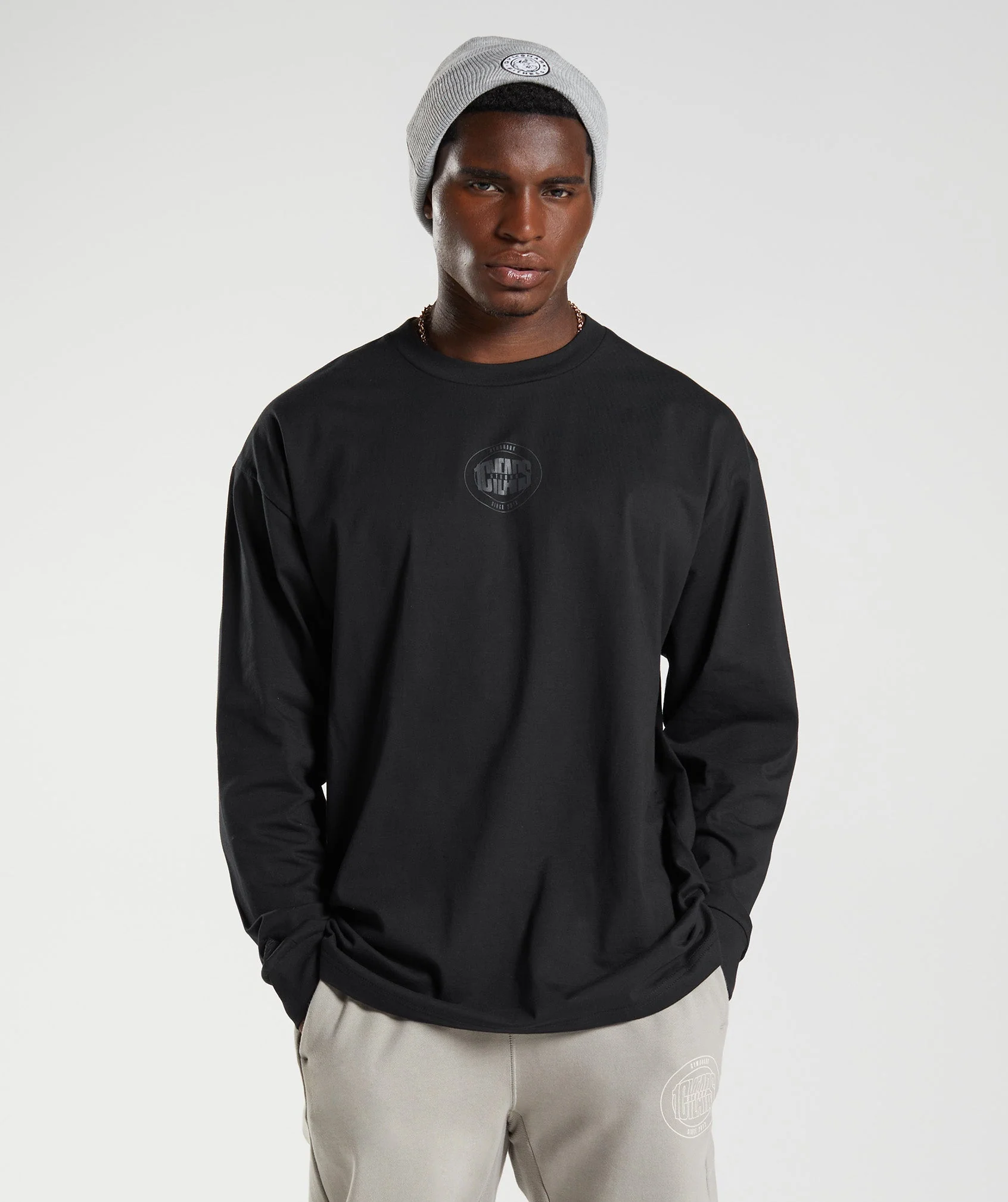 Gymshark GS10 Year Oversized Long Sleeve T-Shirt - Black