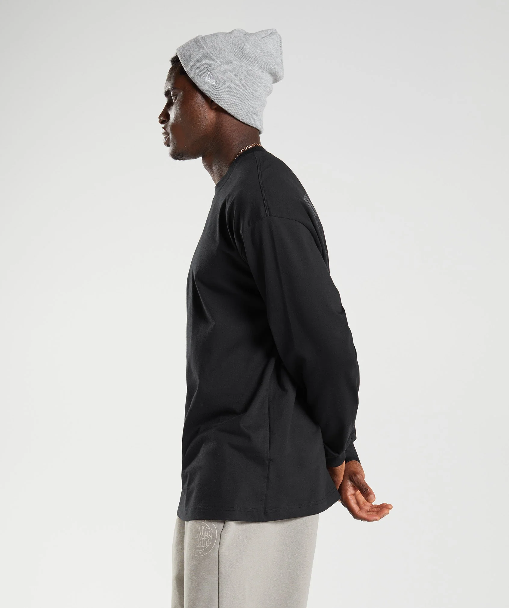 Gymshark GS10 Year Oversized Long Sleeve T-Shirt - Black - Image 3