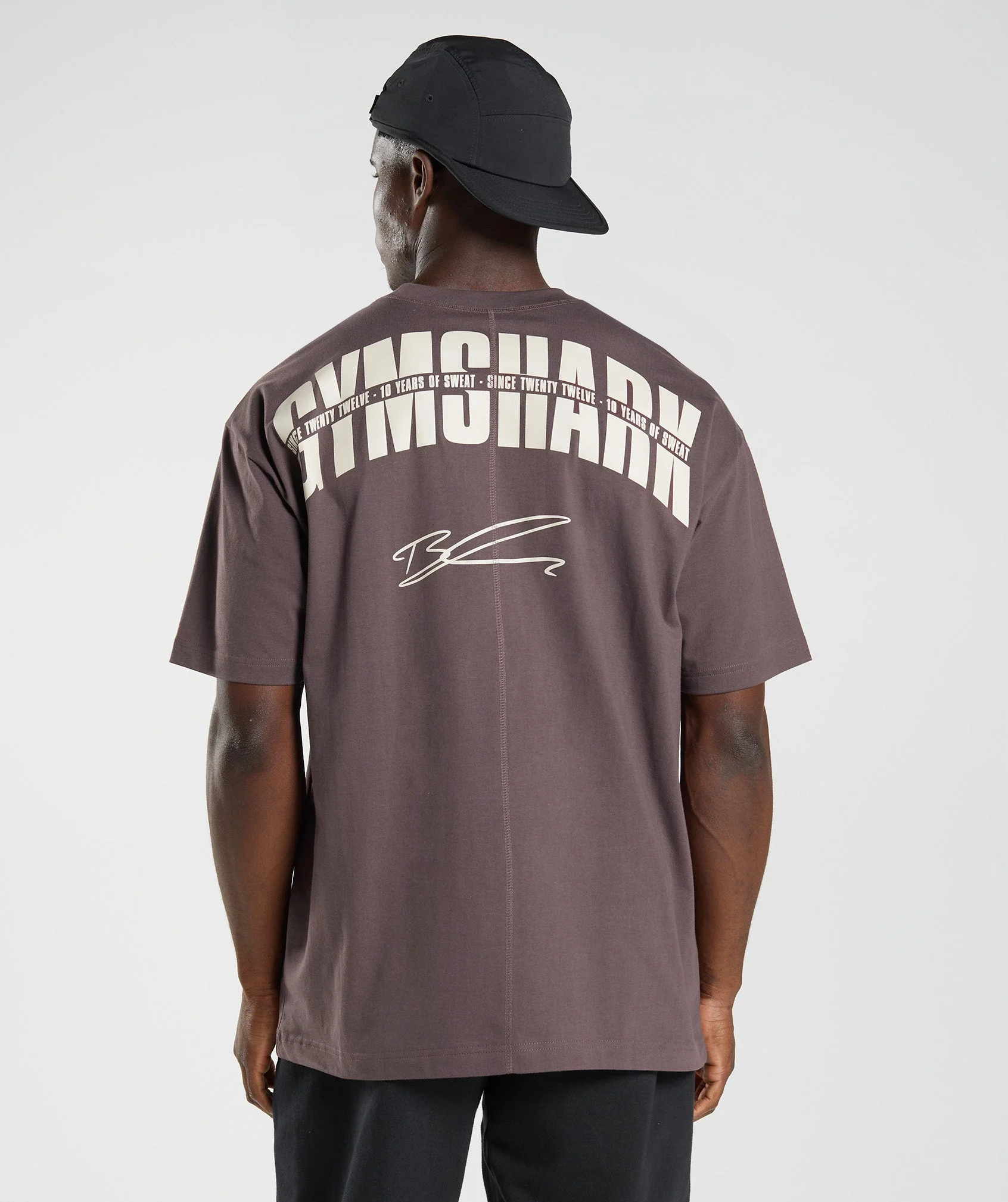 Gymshark GS10 Year Oversized T-Shirt - Chocolate Brown - Image 2