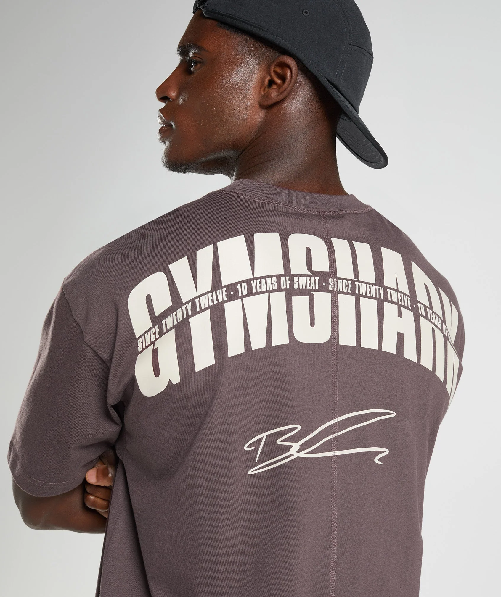 Gymshark GS10 Year Oversized T-Shirt - Chocolate Brown - Image 6