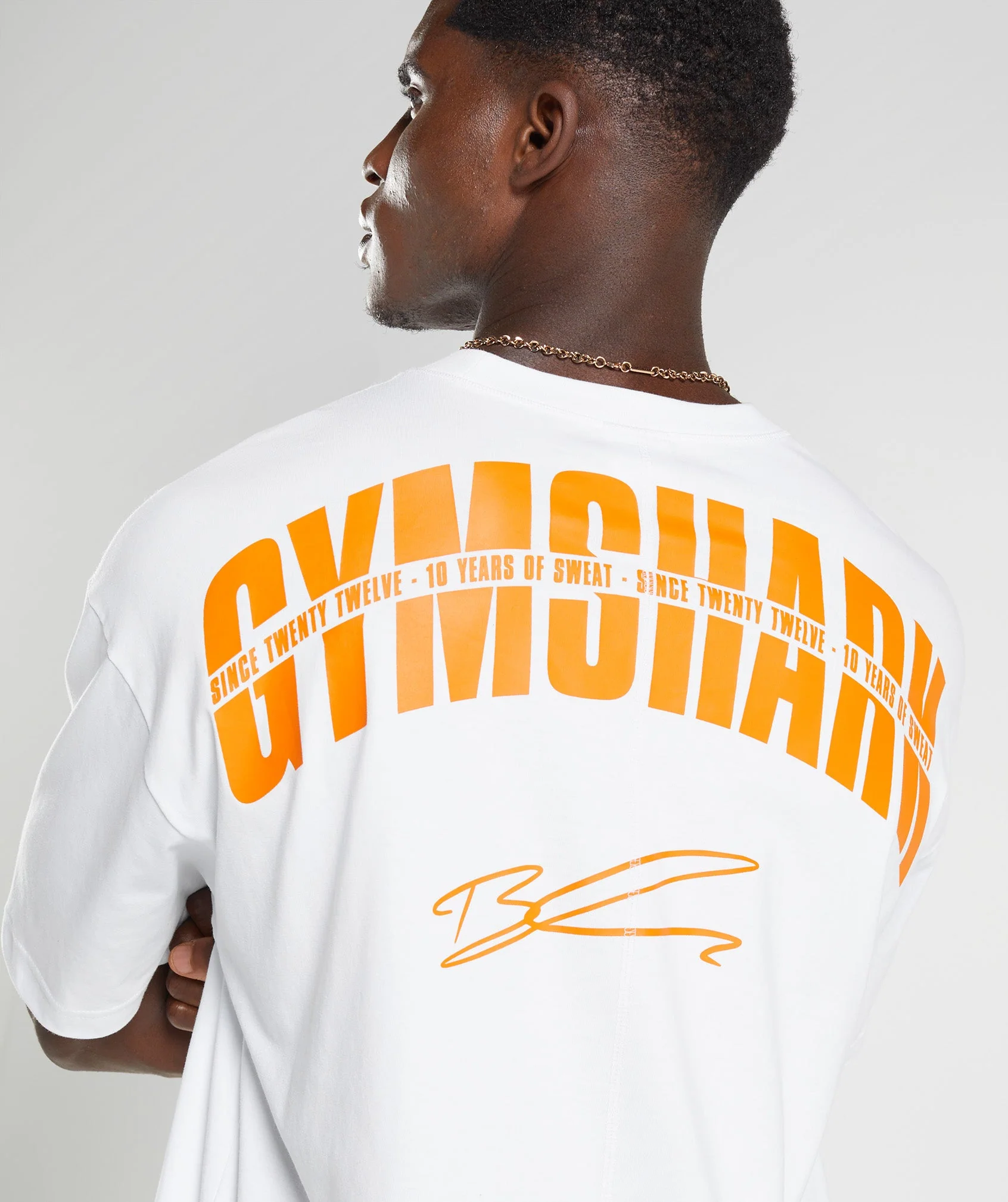 Gymshark GS10 Year Oversized T-Shirt - White - Image 6
