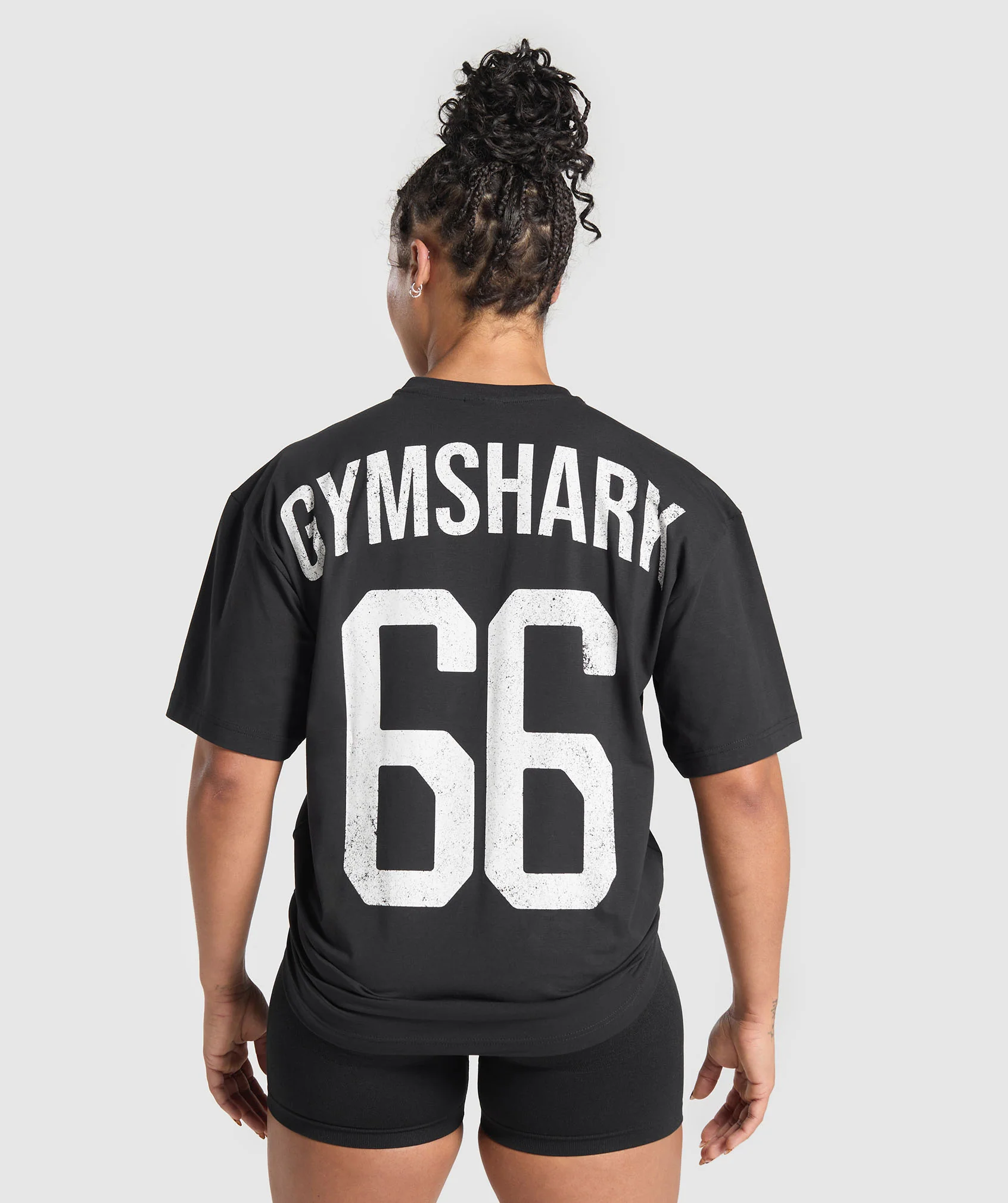 Gymshark GS66 Graphic Oversized T-Shirt - Black - Image 3